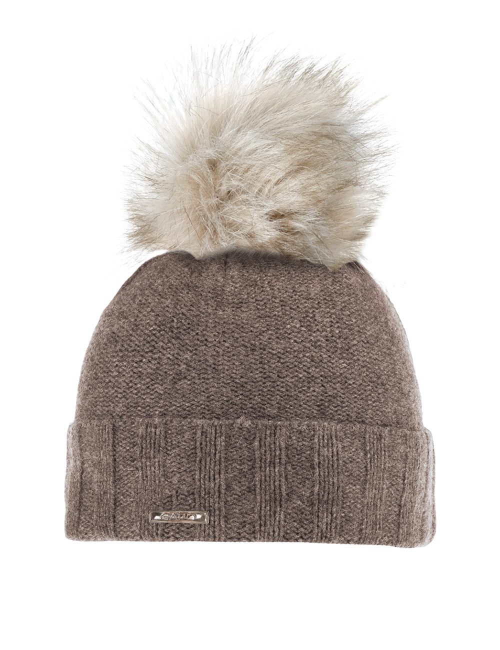 CAPO Strickmütze Strickmütze, Kaschmir Kunstfellpompon (1-St) günstig online kaufen