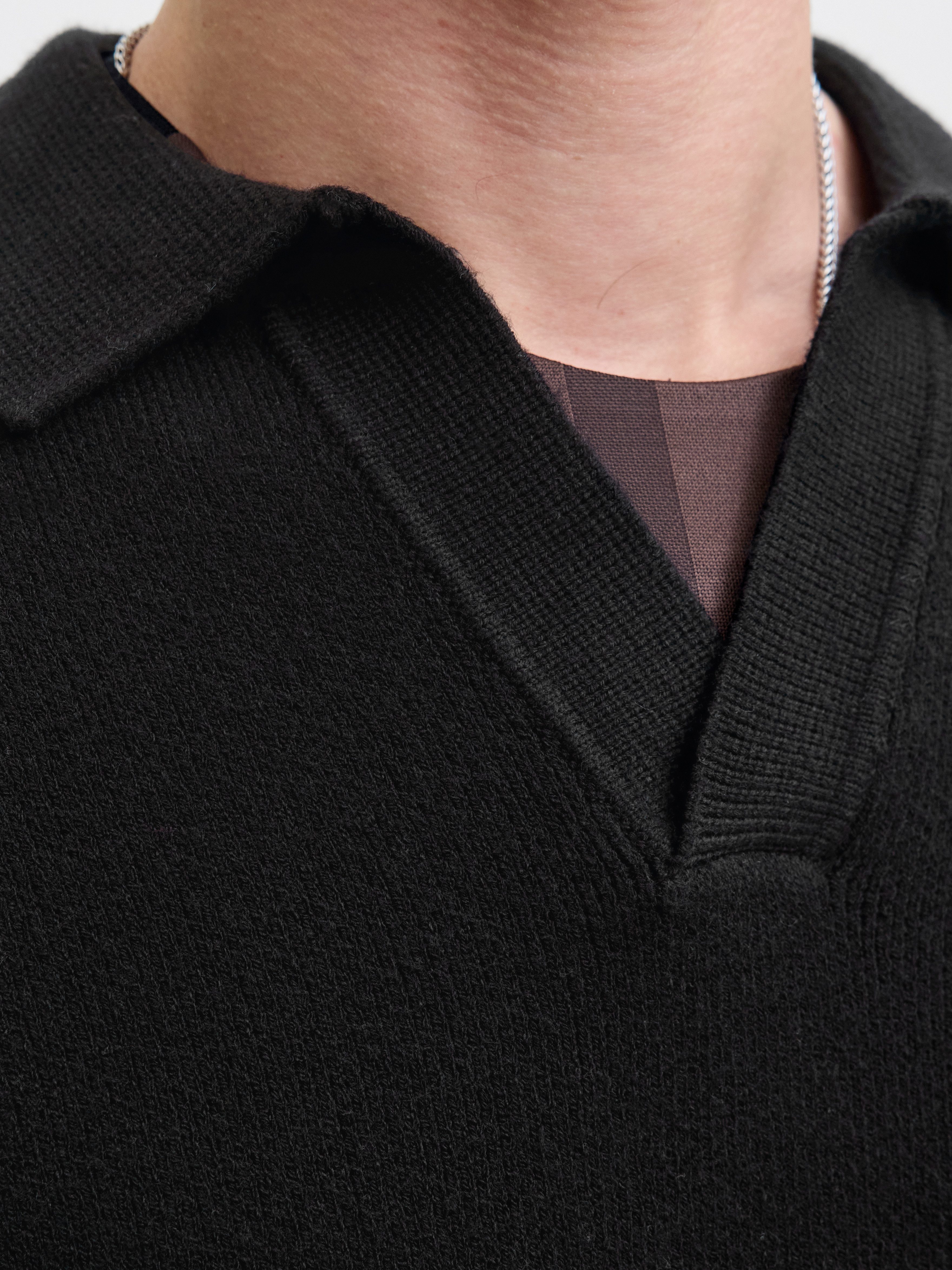 Jack & Jones Strickpullover JCOCOVER KNIT SPLIT NECK POLO