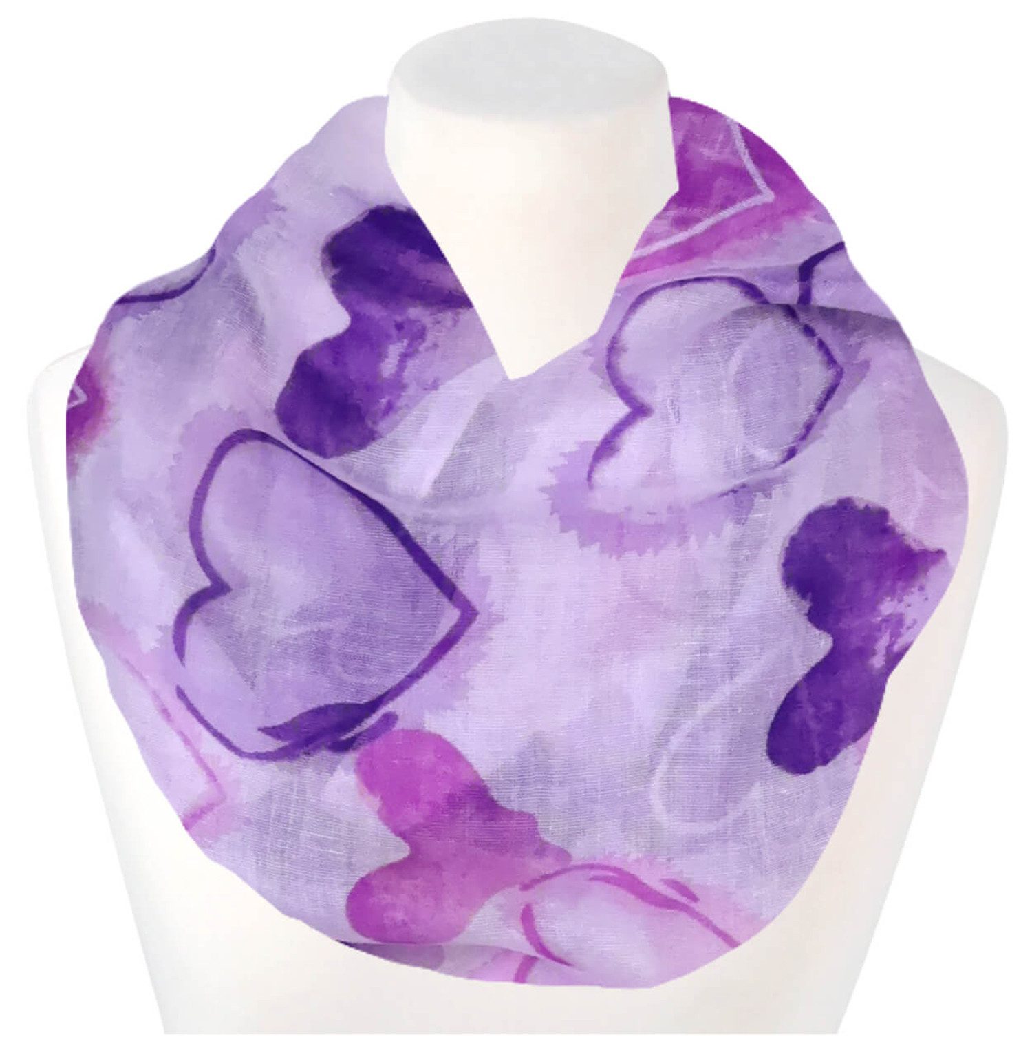 chic4home Loop Voyage Vibes, (1-St. 1-teilig), Damen Loop-Schal Schlauchschal Herzchen Muster