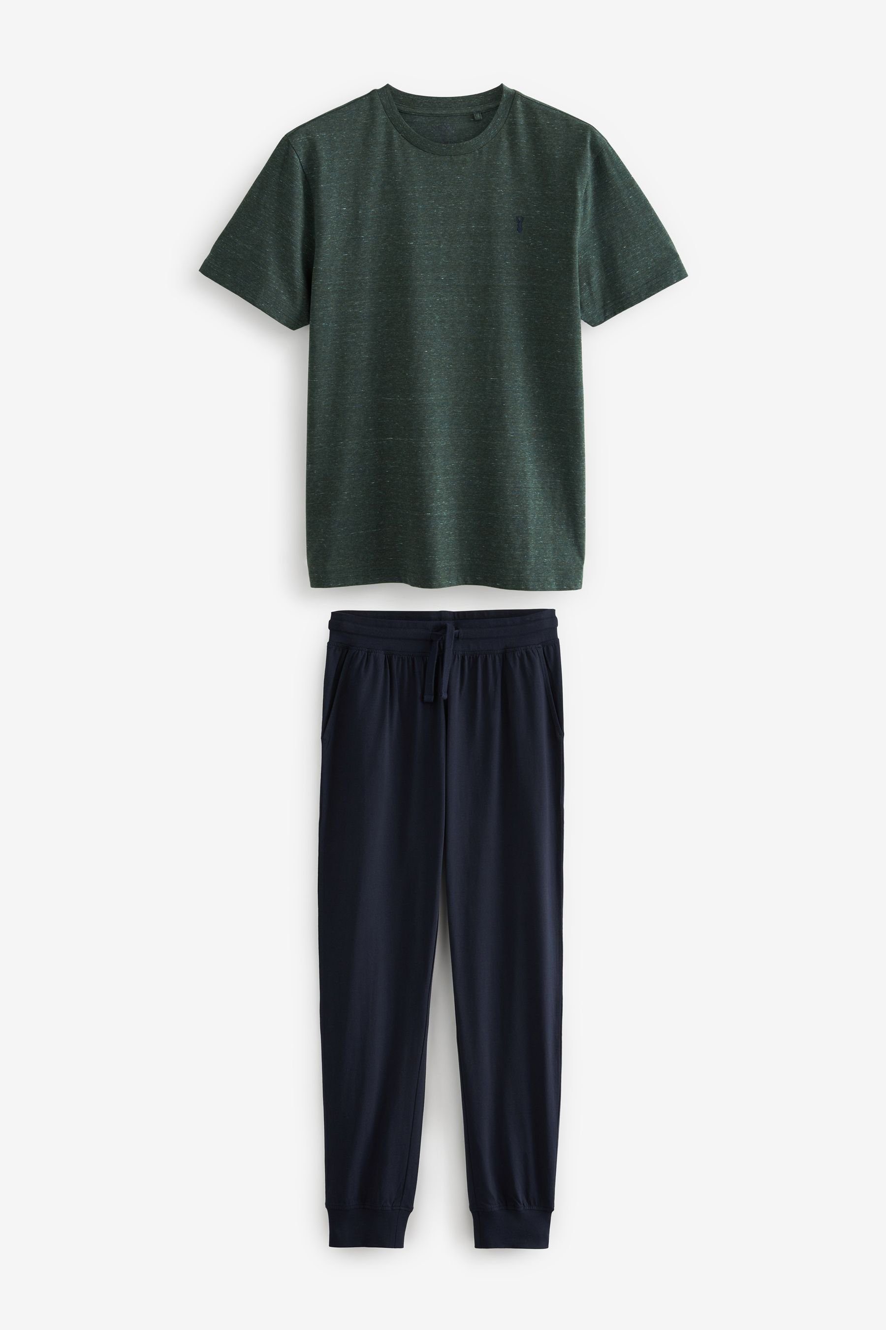 Green/Navy Dark mit Jersey-Schlafanzug tlg) (2 Next Pyjama Bündchen