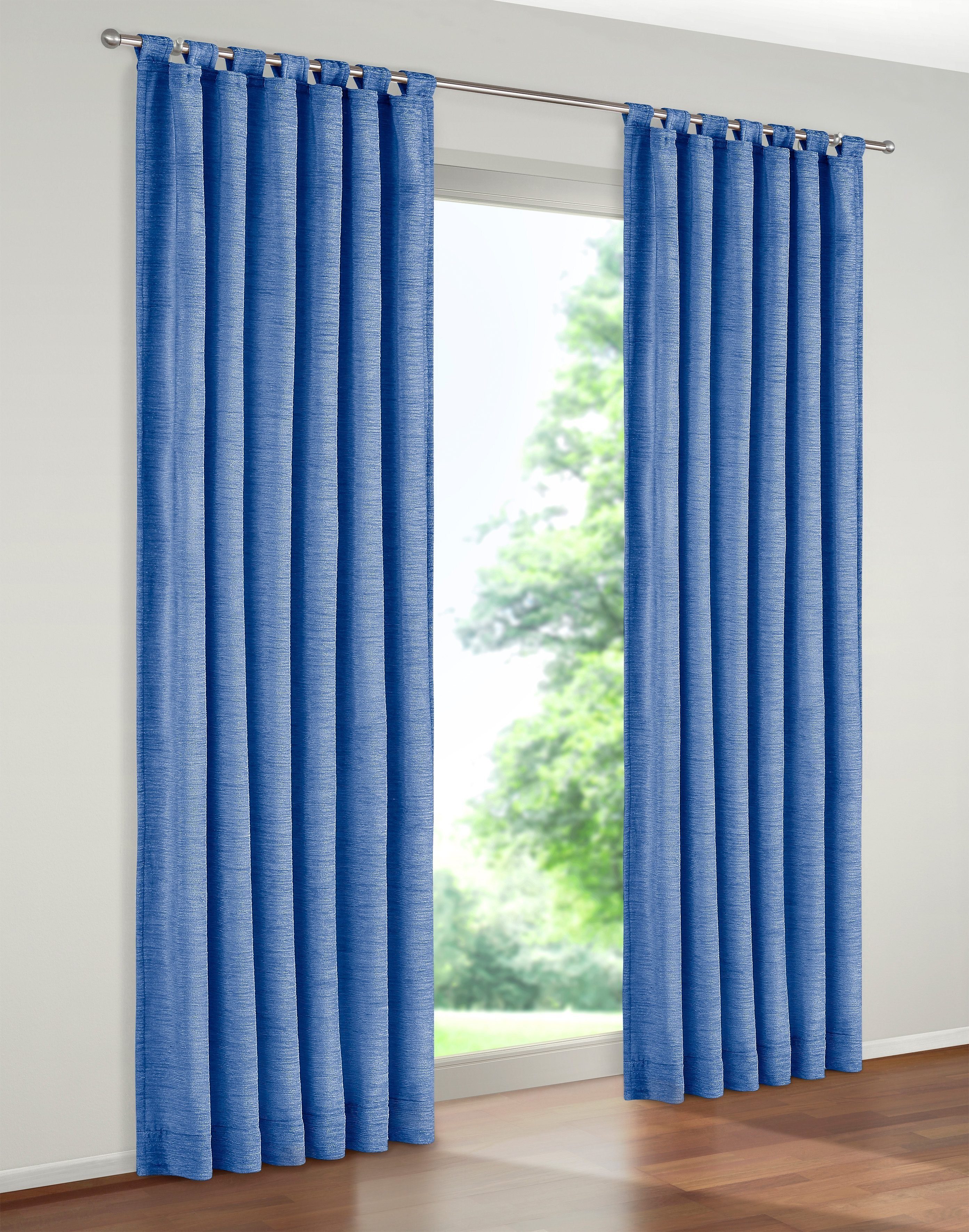 Chenille Trondheim Vorhang blickdicht, Schlaufen (1 328 royalblau g/m², Wirth, St),