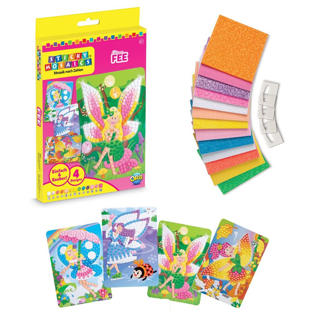 Invento Wandbild Mosaik nach Zahlen Glitzer Fee