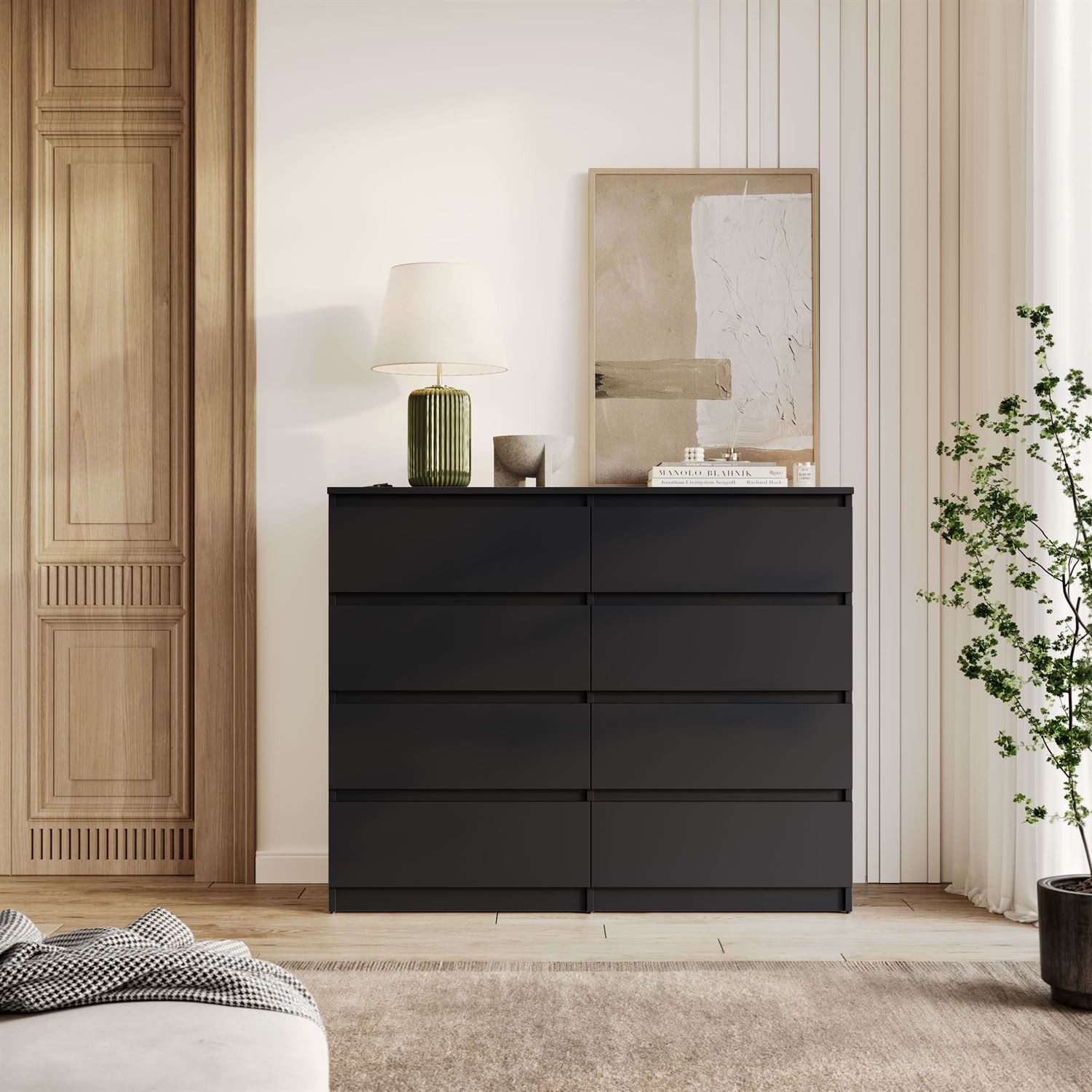 Lookway Kommode HANA M8 – stilvolle Kommode mit geräumigen Schubladen, Breite: 120 cm