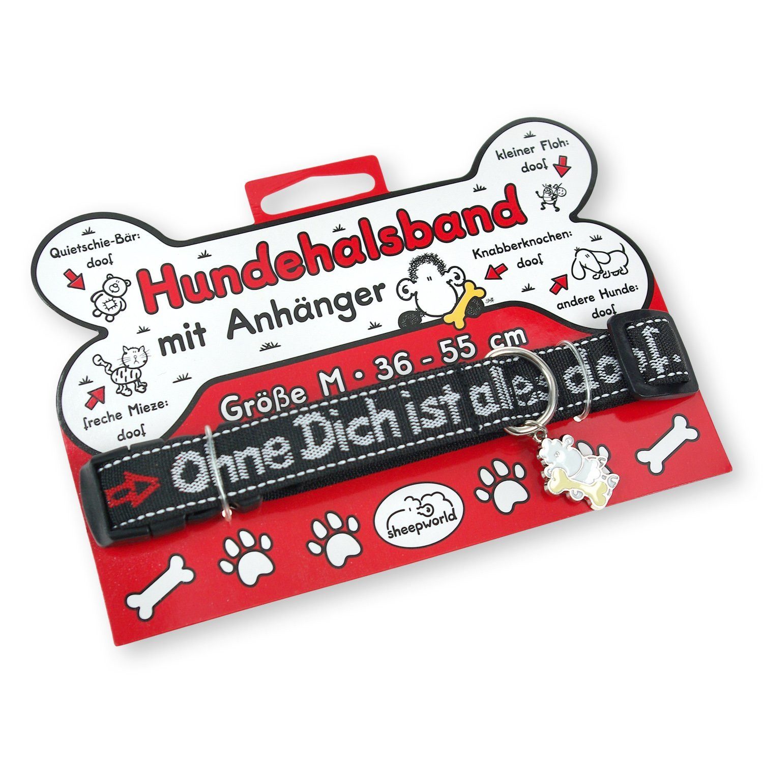Sheepworld Hunde-Halsband Sheepworld - Hundehalsband "ODIAD" 42436 Halsband Hund ohne Dich ist