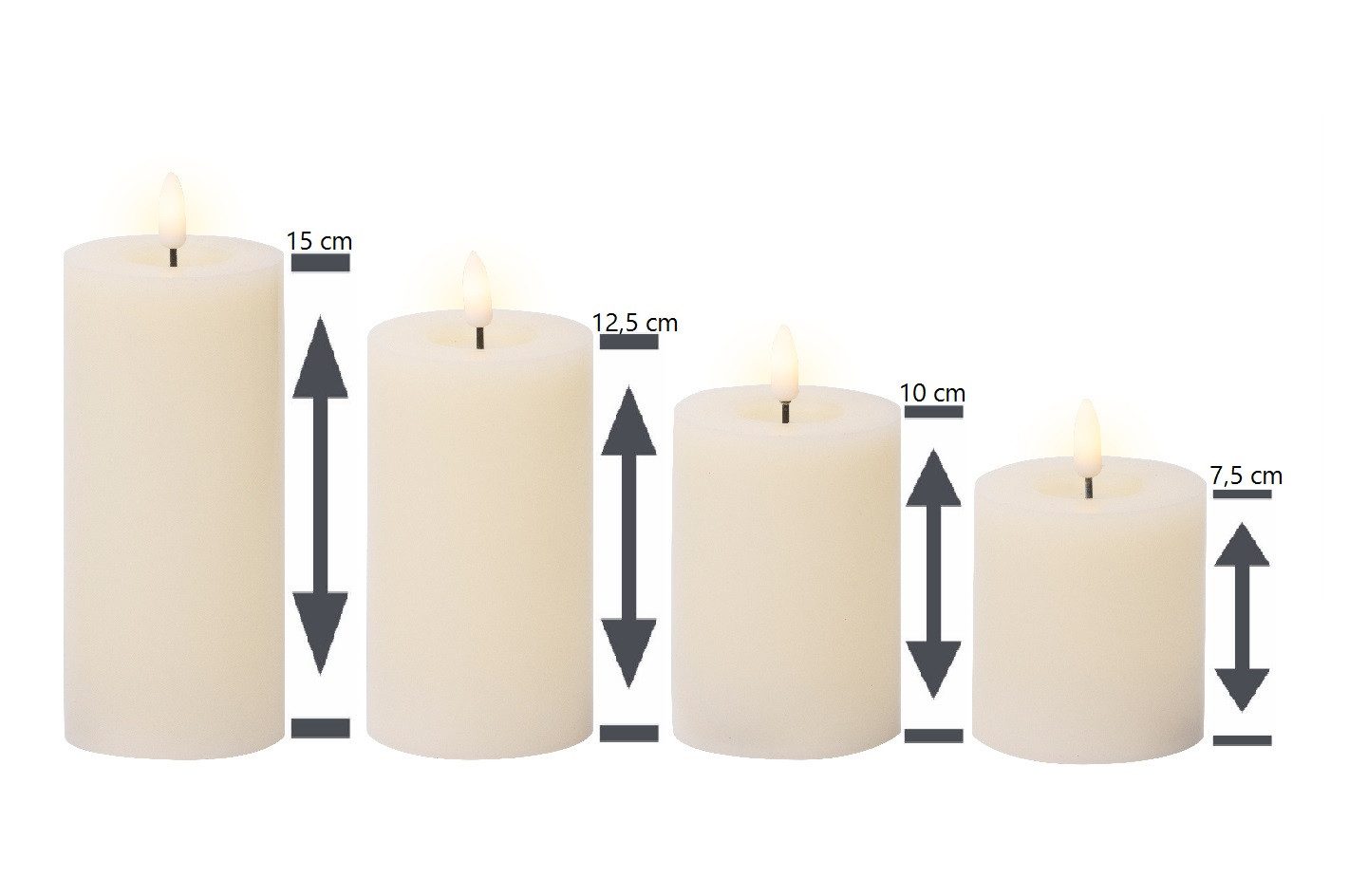 Lumineo LED-Christbaumkerzen Lumineo LEDLED Wachskerzen 4er-Set Weiß, batte günstig online kaufen