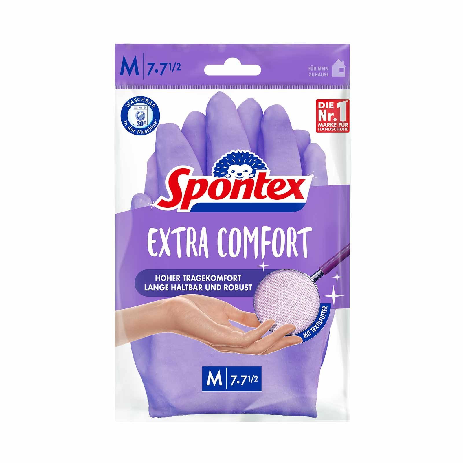 (Spar-Set) Haushaltshandschuhe Latexhandschuhe - griffsicher Comfort Spülhandschuhe Extra Spontex SPONTEX