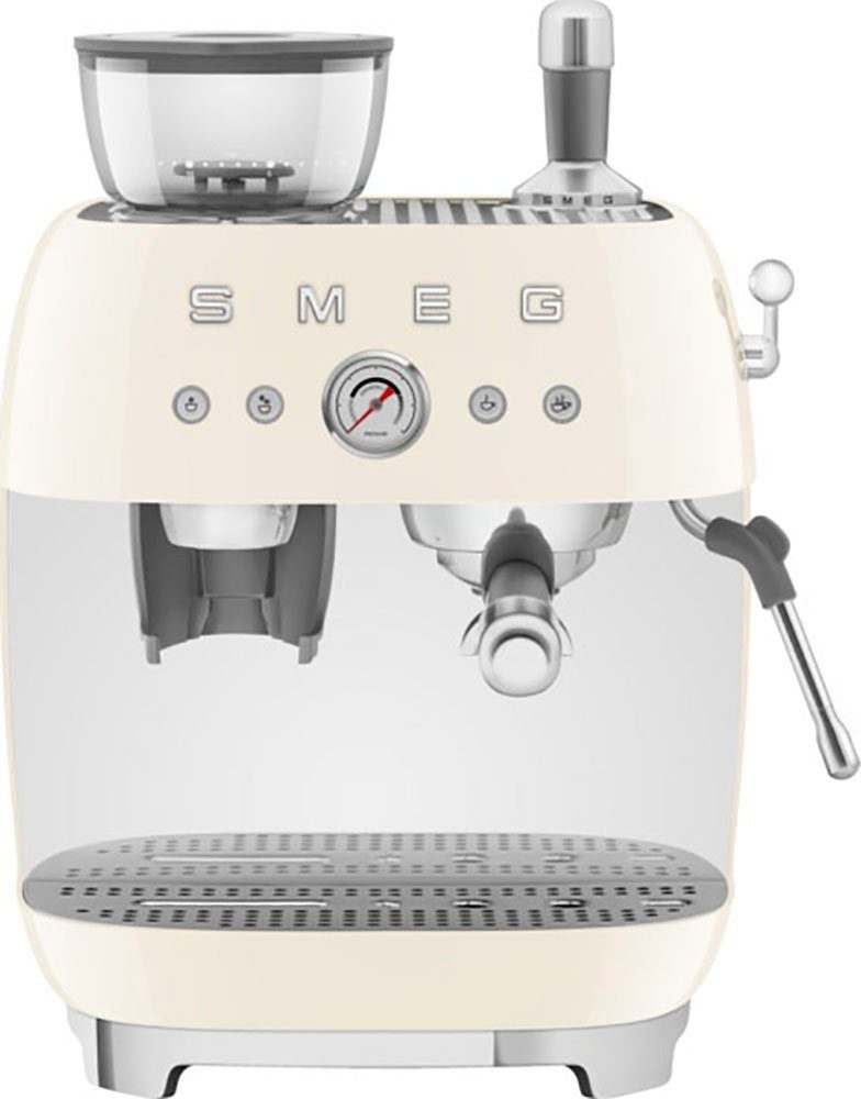 Smeg Espressomaschine EGF03CREU, Kaffeemühle mit integrierter