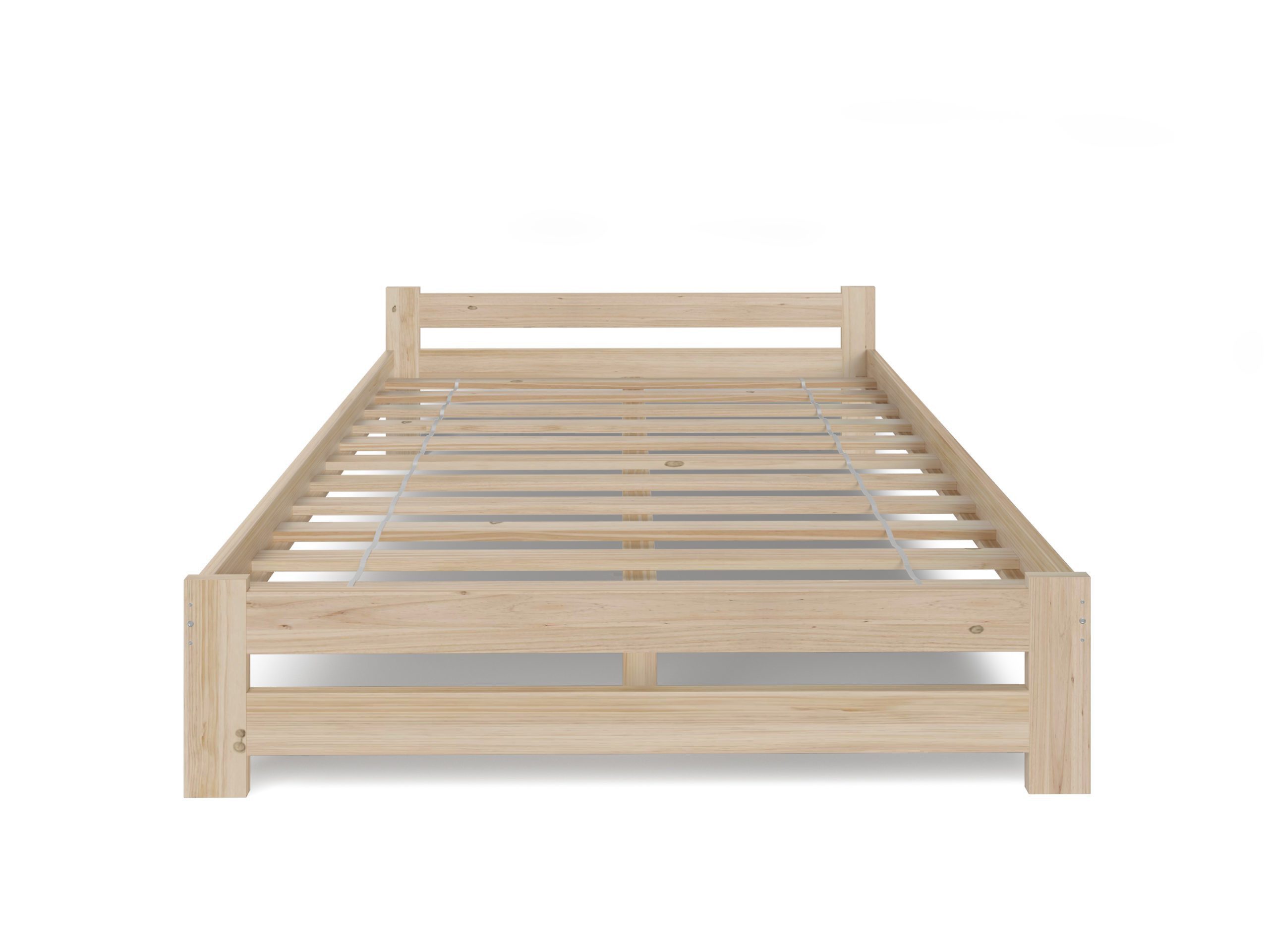 Home Collective Holzbett mit Lattenrost Modern Bett Kiefer Bettgestell Massivholzbett Klassisch (90x200, 120x200, 140x200, 160x200 cm), Doppelbett, Skandi Boho  – Bild 4 von 5