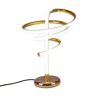 formano LED Tischleuchte LED Tischlampe Spirale aus Metall Gold, LED fest integriert, Dekoleuchte