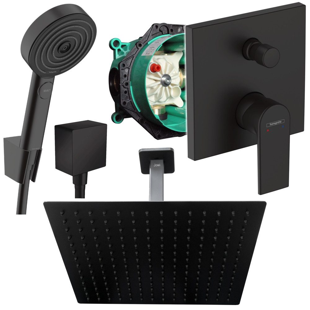 Hansgrohe und Jowi Duscharmatur Duscharmatur Vernis Schwarz Unterputz Kopfb günstig online kaufen