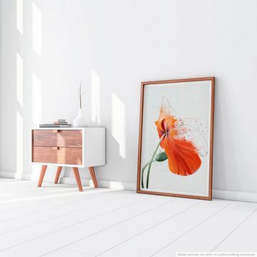 Sinus Art Poster 60x90cm Poster Orange Mohnblumen im Splash Art Stil