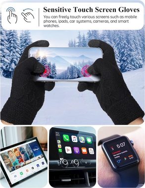 Alster Herz Strickhandschuhe Warme Strickhandschuhe mit weichem Futter, Touchscreen, Unisex, A0474 ideal für Winter