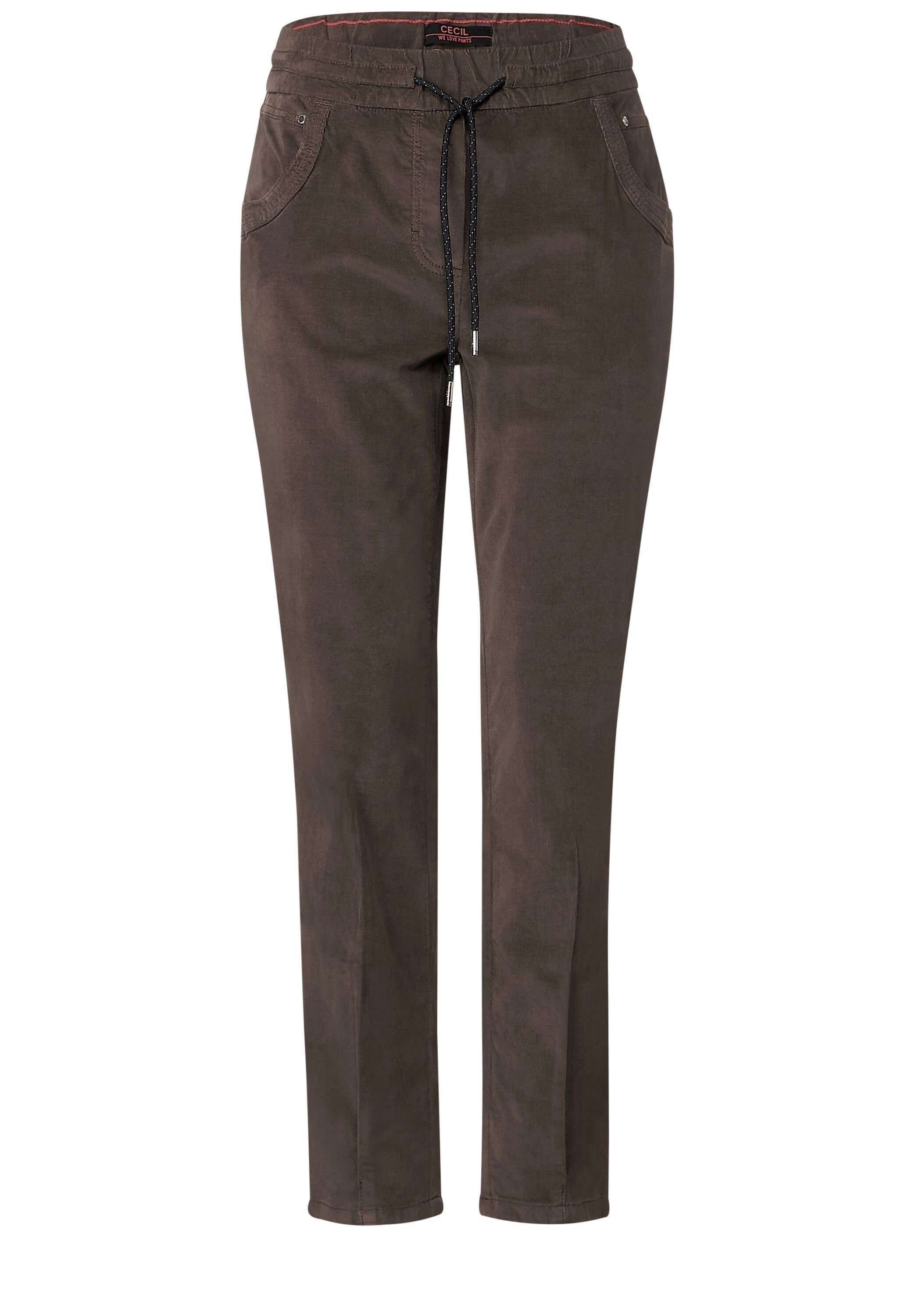 Cecil Cordhose Middle Waist taupe sporty