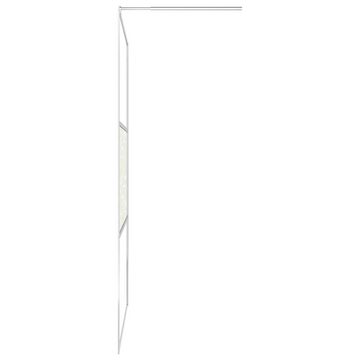 vidaXL Duschwanne Walk In Duschwand für Begehbare Dusche ESG-Glas Steindesign 90x195 cm