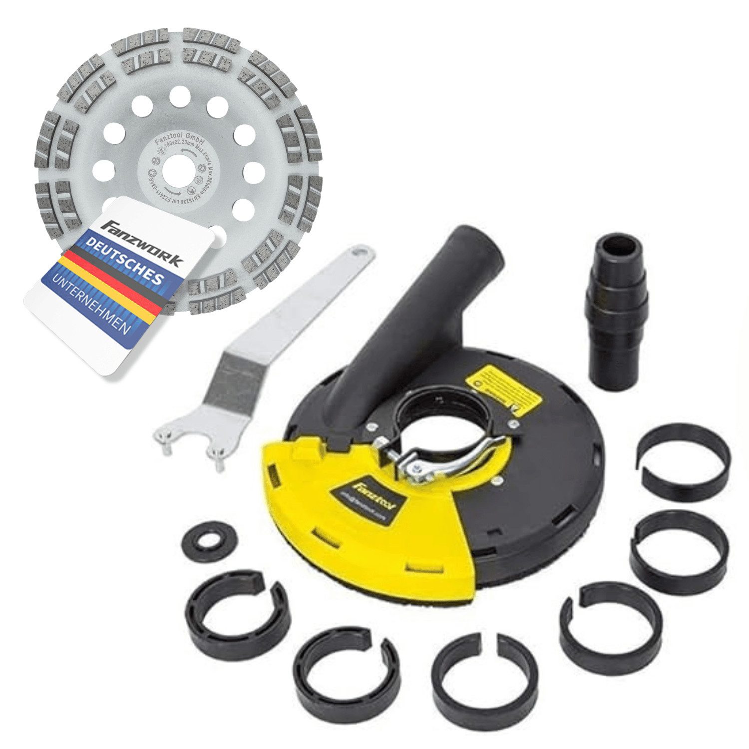 Fanzwork Winkelschleifer Absaughaube für Winkelschleifer + 180 mm Diamantsc günstig online kaufen