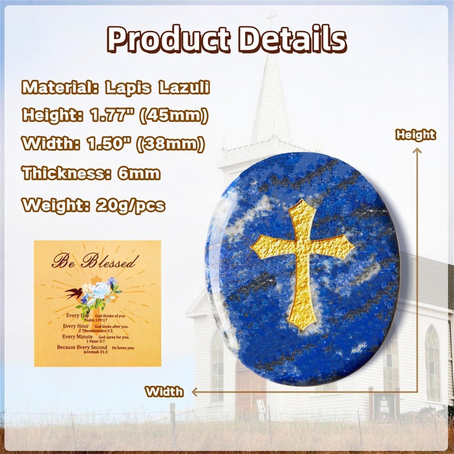LuxusKollektion Kreuzkette Kreuz Lapislazuli Heilkristall Edelstein Lapislazuli Kreuzschnitzerei