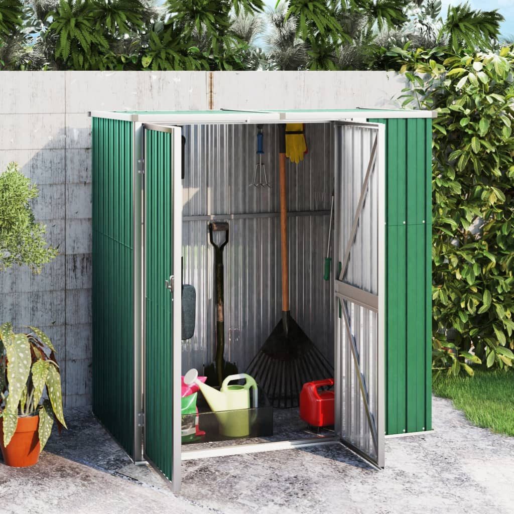vidaXL Garten-Geräteschrank 161 x 89 x 161 cm Gartenschrank Metall Gerätehaus Grün 161x89x161 cm