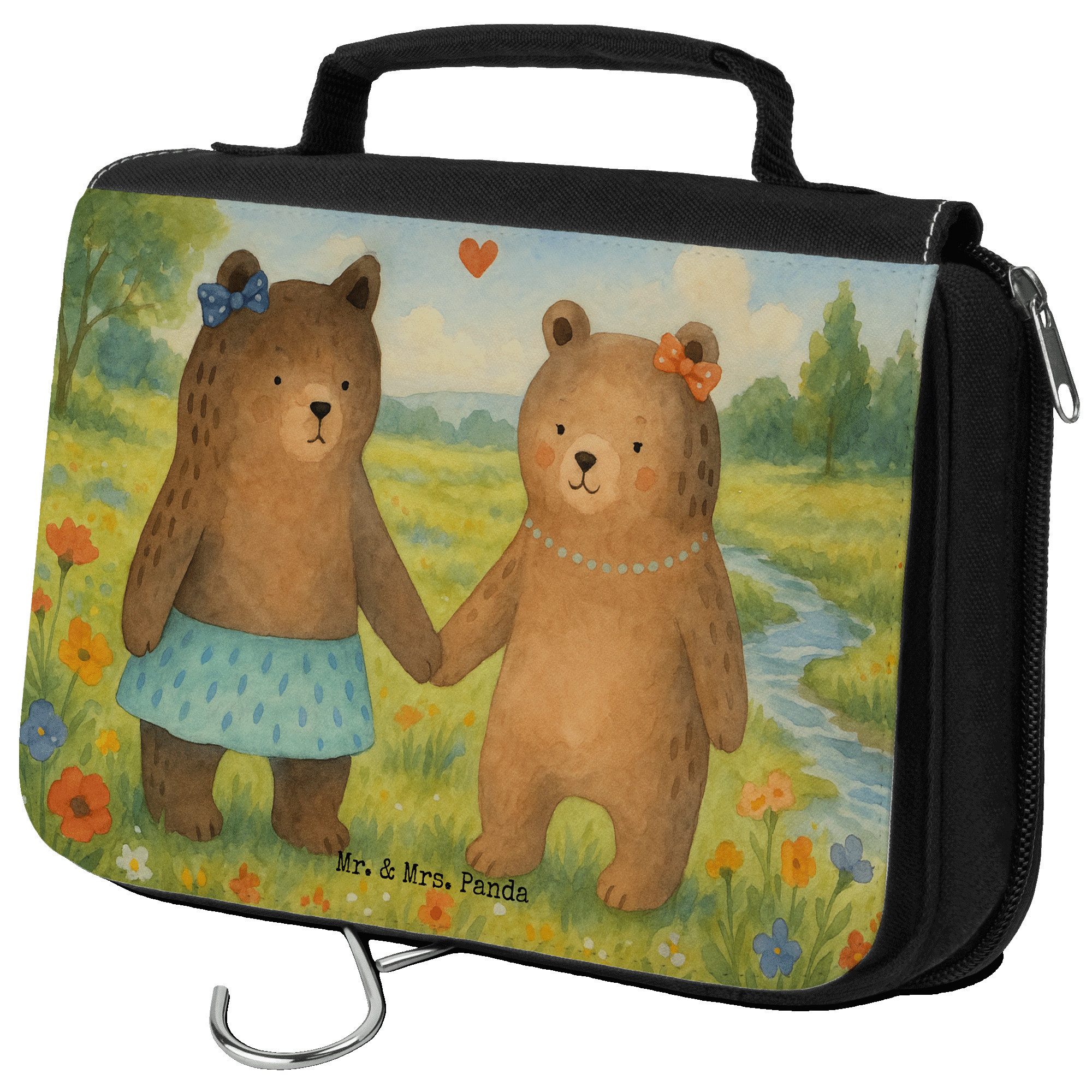 Kulturbeutel Bär Freundin Design, beautycase, Weiß, badtasche, Waschtasche, kosmet