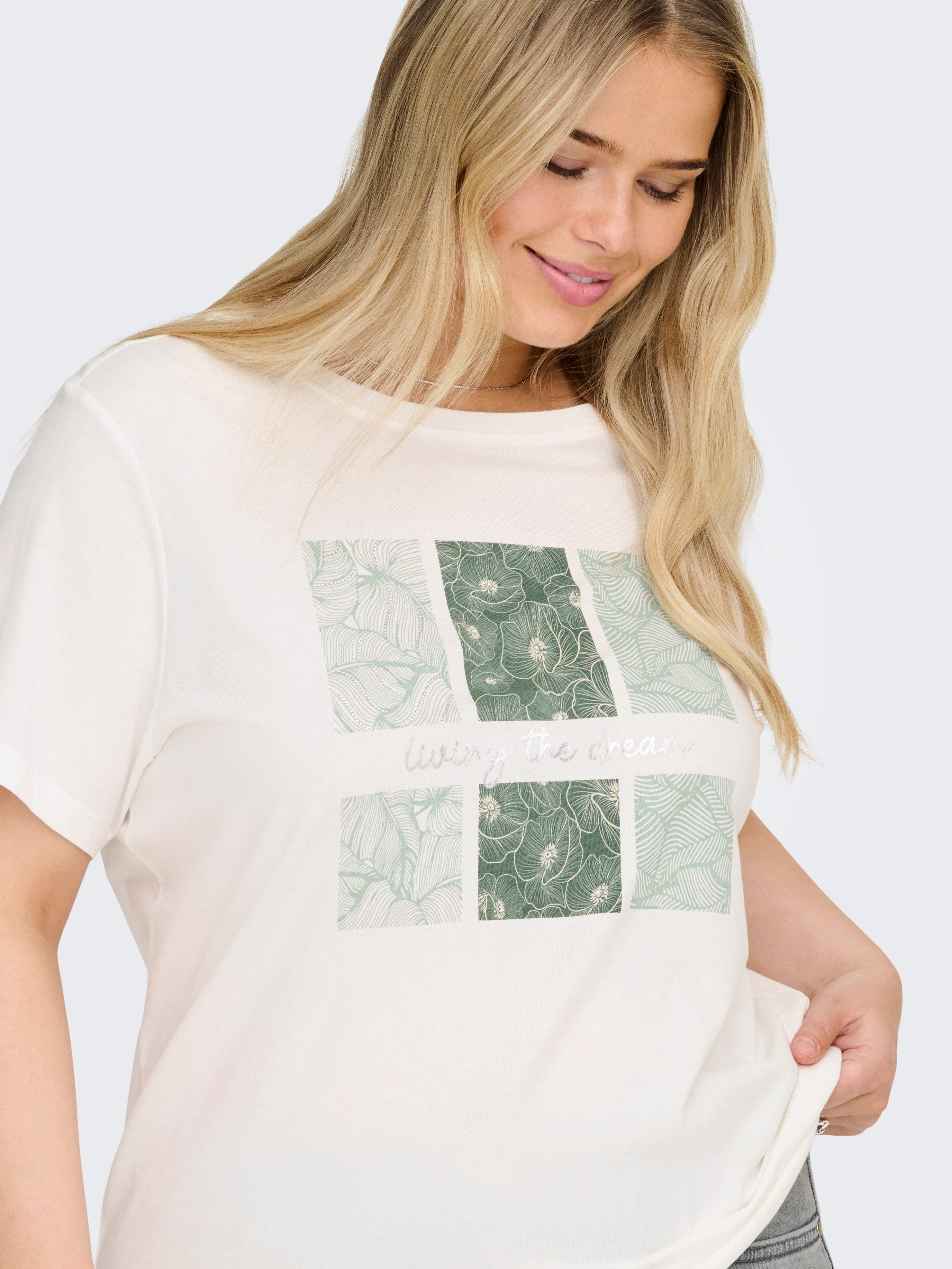 ONLY CARMAKOMA Kurzarmshirt CARCRUZ LIFE SS O-NECK REG TEE JRS Baumwolle, regular fit
