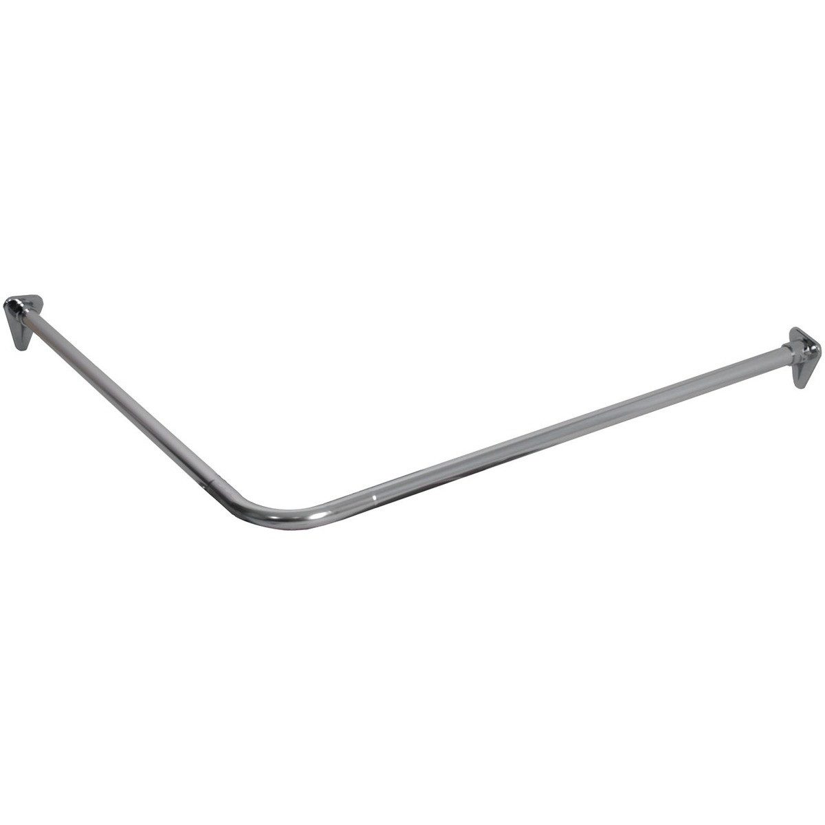 Euroshowers GmbH Duschvorhangstange Winkel Chrom 90 × 90 cm Ø22 mm - Kürzbar, 0-läufig