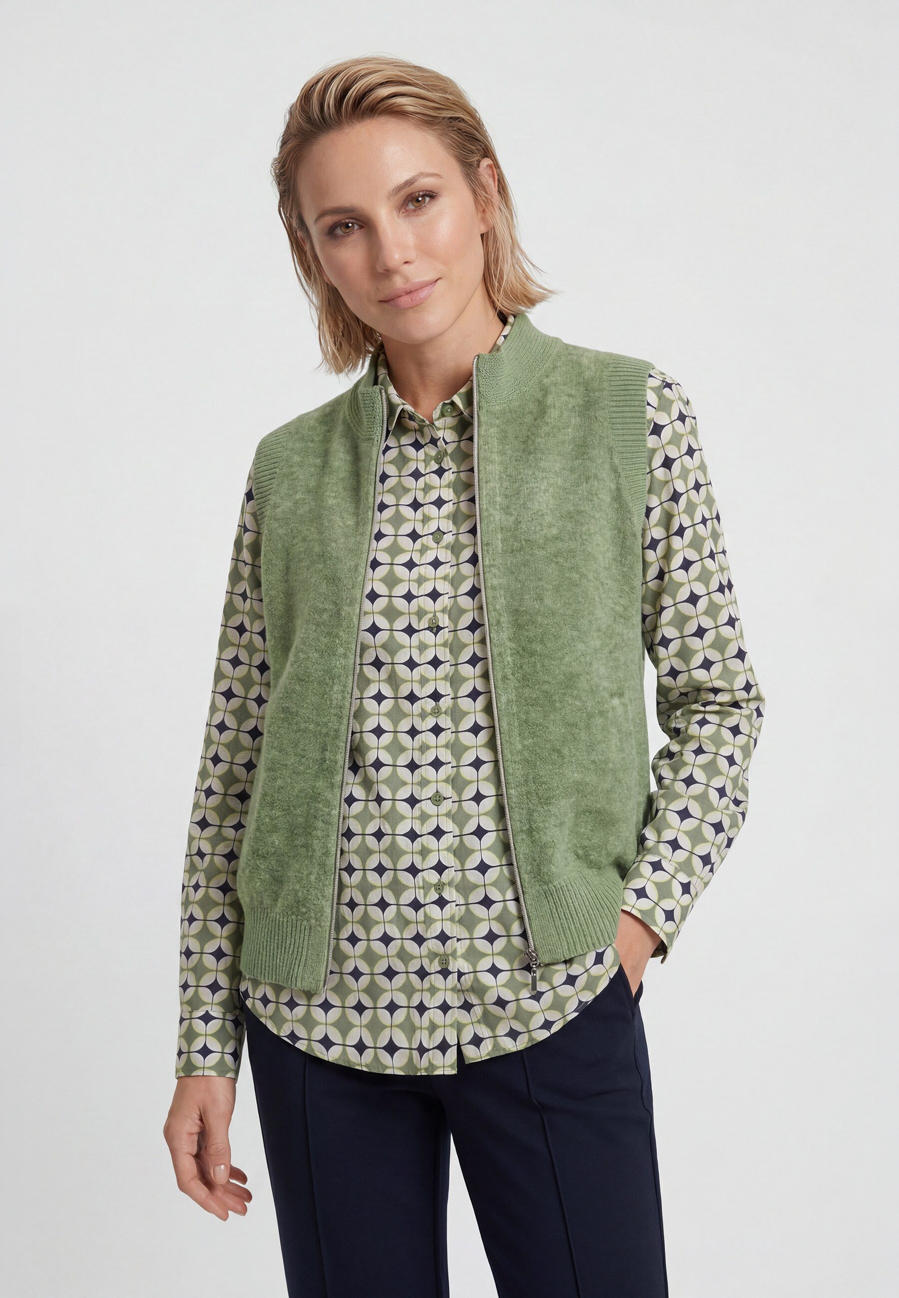 Olsen Strickpullover mit Stehkragen