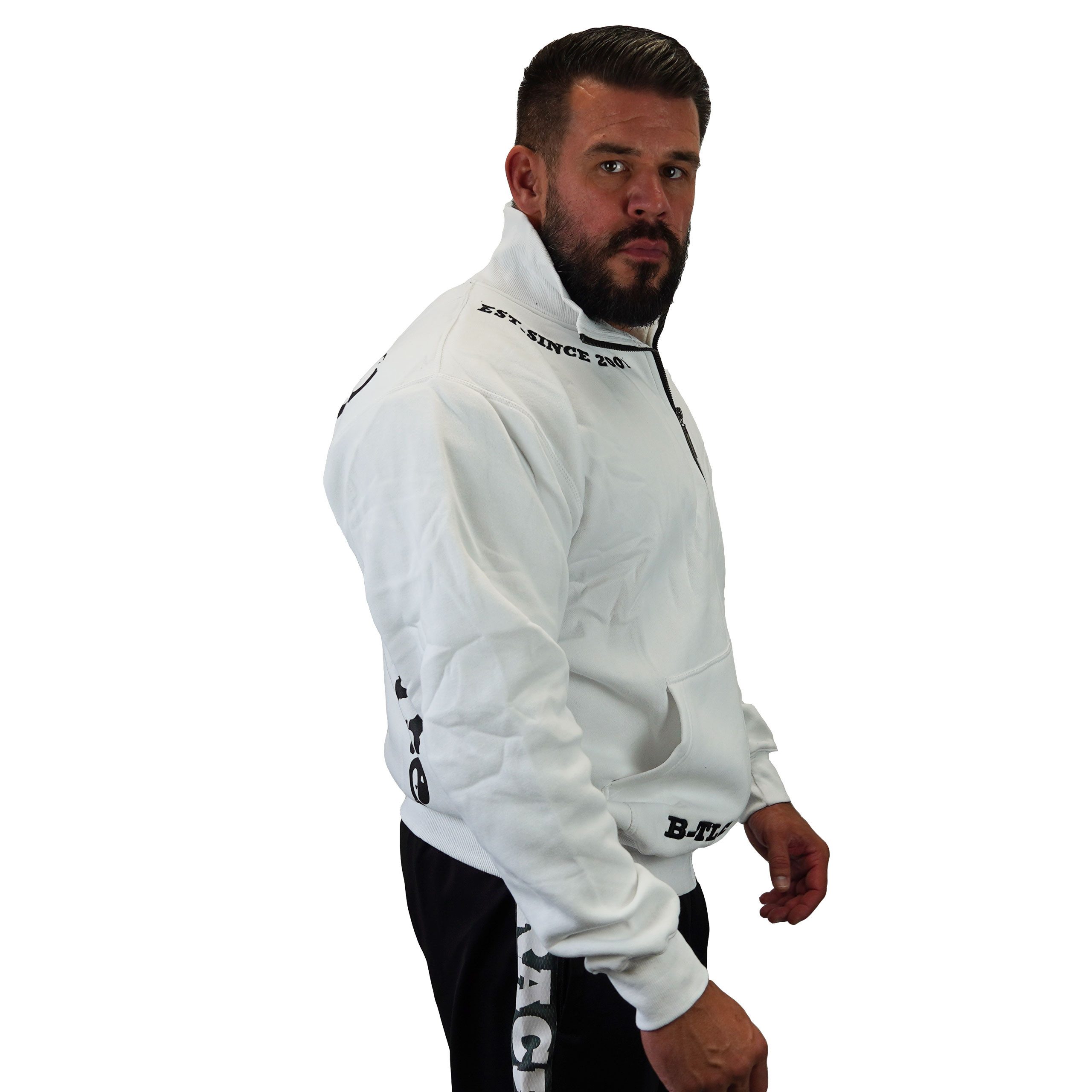 BRACHIAL THE LIFESTYLE COMPANY Trainingsjacke Brachial Zip-Sweater "Gym" weiß/schwarz