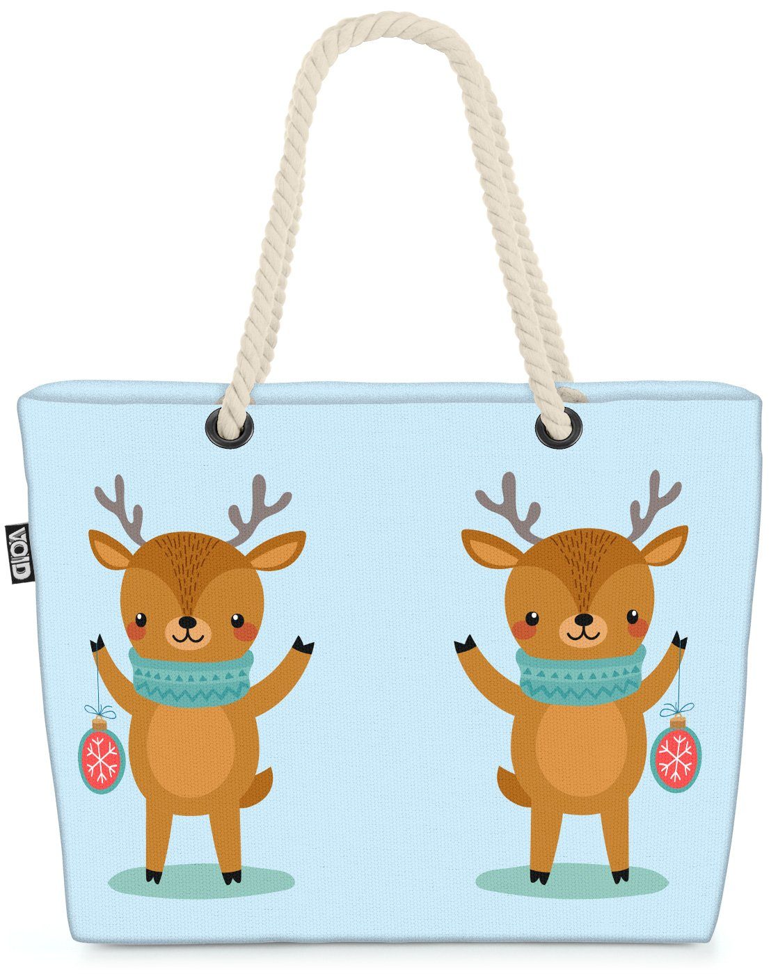 VOID Kinder Strandtasche Tierkinder Tiere Weihnachten Winter Bag Rentier (1-tlg), Kinderzimmer Beach Baby