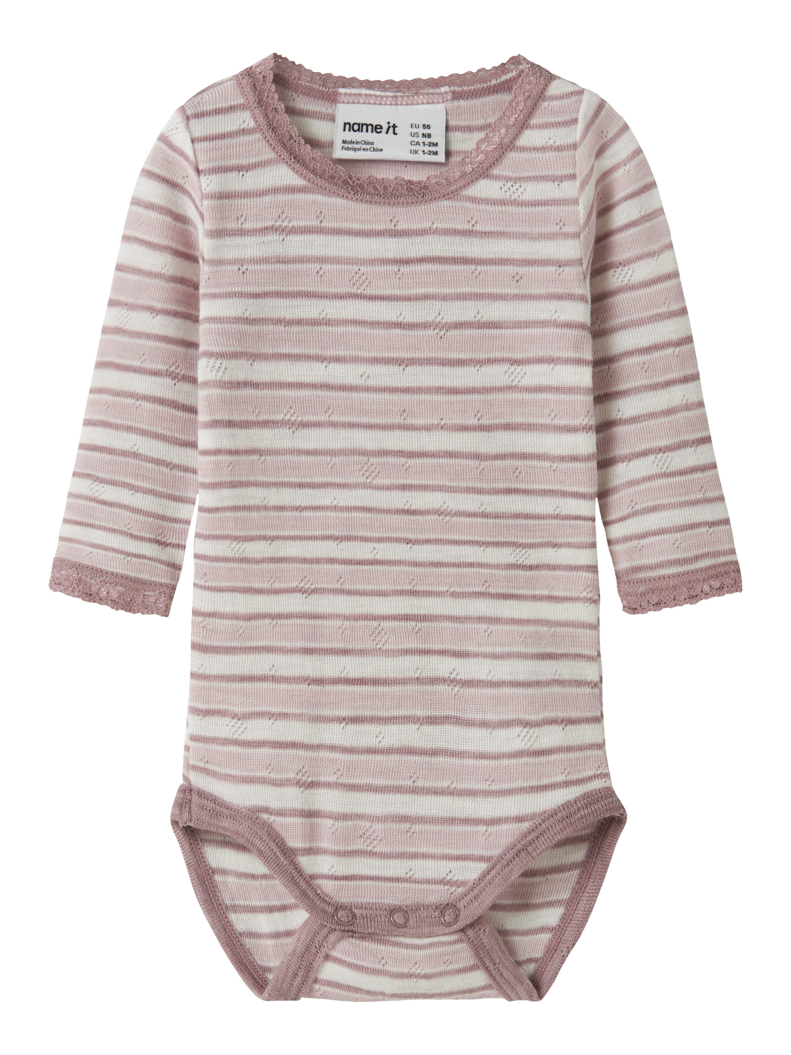 Name It Langarmbody NBFWANG WOOL NEEDLE LS BODY NOOS Wolle