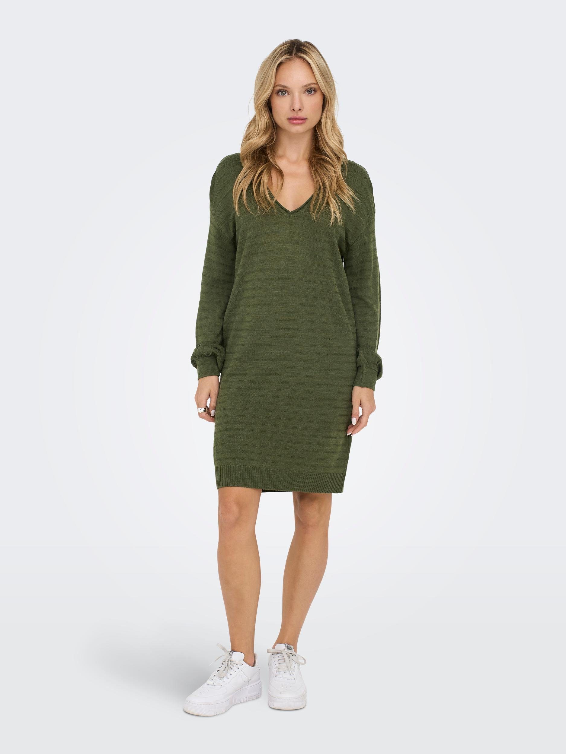 ONLY Strickkleid ONLCATA DRESS Moss V-NECK Winter KNT LS CC