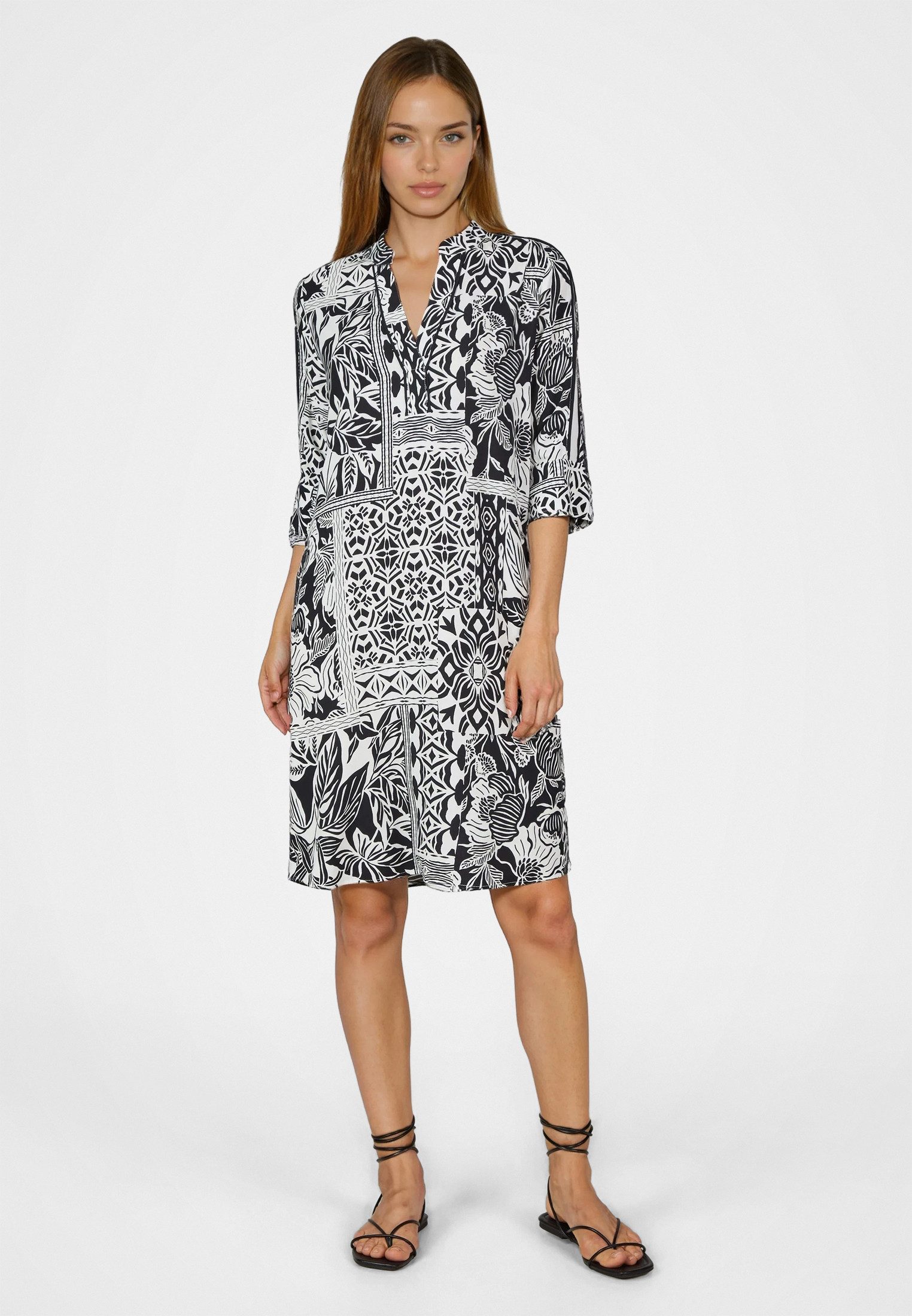 MARC AUREL Midikleid mit Patchwork-Print