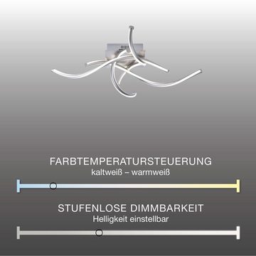 Paul Neuhaus Smarte LED-Leuchte LED Deckenlampe Q - MALINA Smart Home, Smart Home, CCT-Farbtemperaturregelung, Dimmfunktion, Memoryfunktion, mit Leuchtmittel, Wellenform, dimmbar über Fernbedienung App Sprache