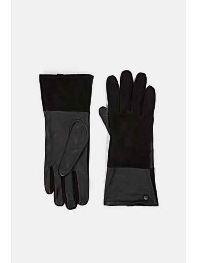 Esprit Lederhandschuhe »Handschuhe aus Glatt- und Veloursleder«