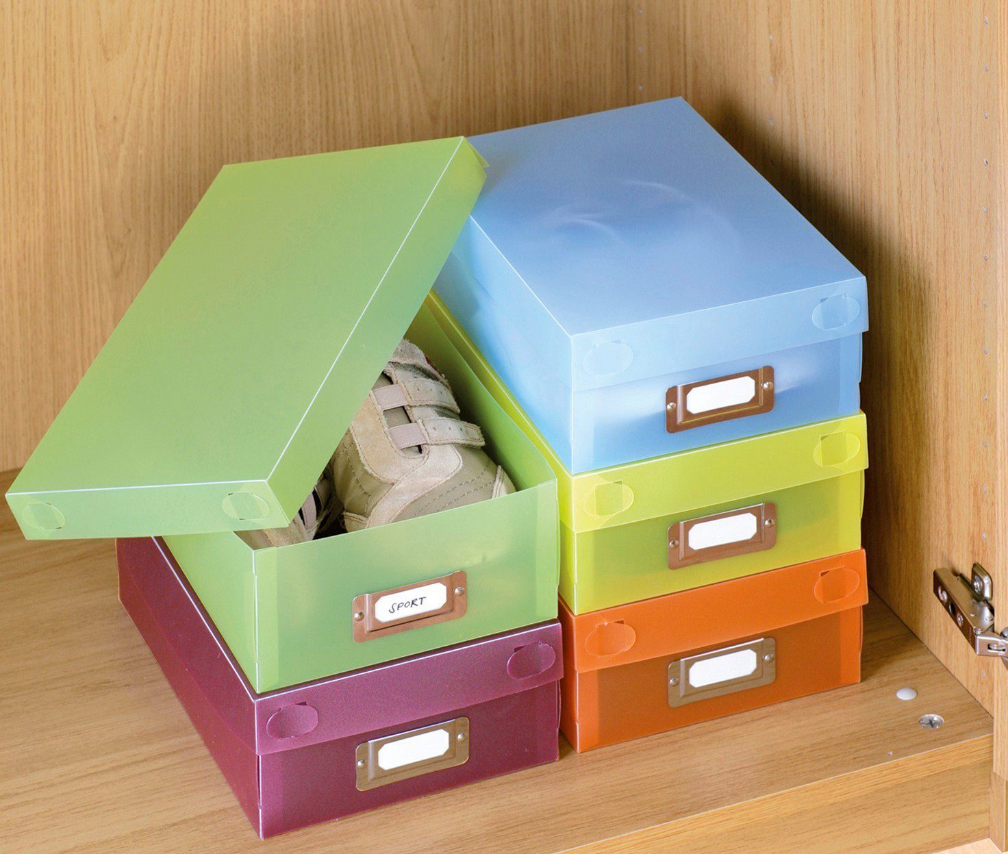 Beschriftungsfeld mit WENKO Aufbewahrungsbox, 5 Organizer St), (Set,