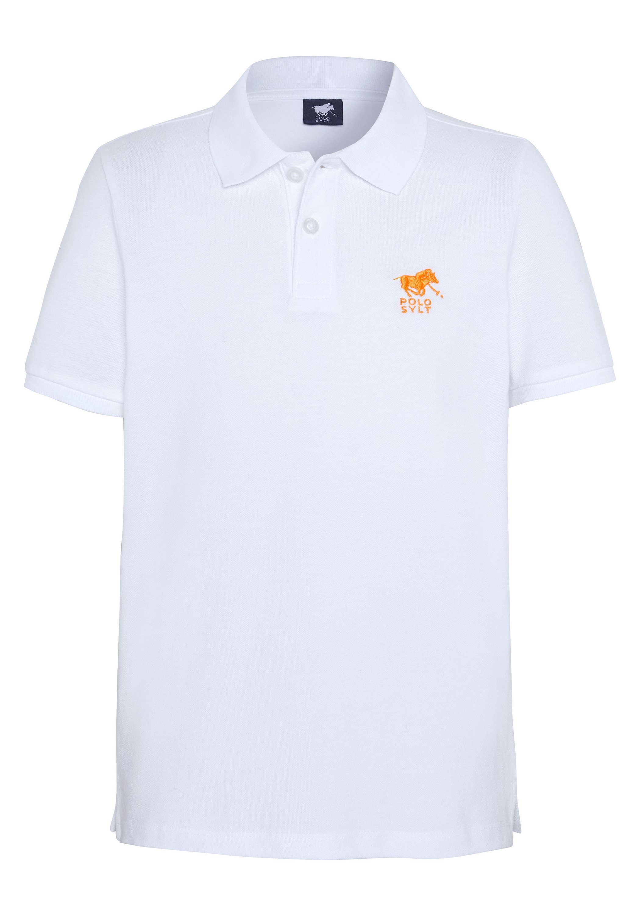 Polo Sylt Poloshirt mit Logo-Stickerei Bright White