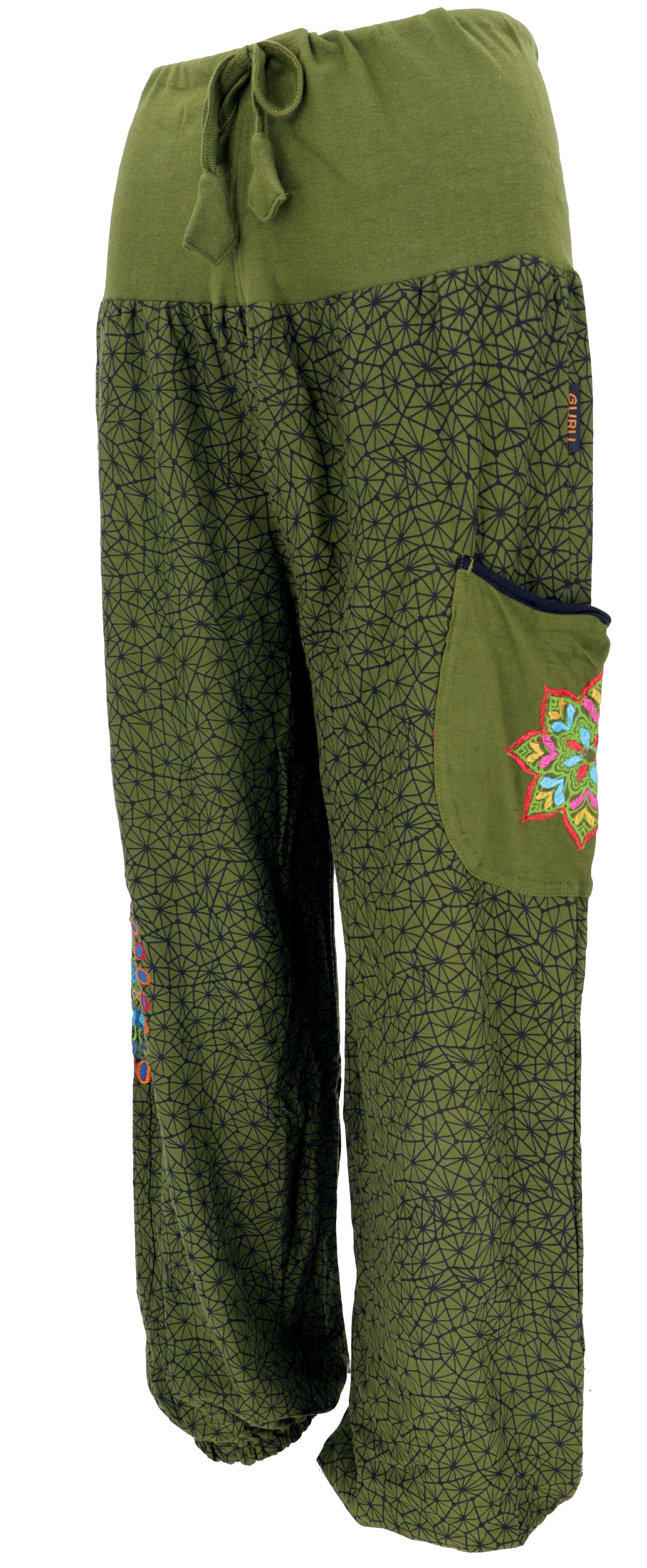 Guru-Shop Relaxhose Weite Pluderhose mit breitem Bund und.. Ethno Style, alternative Bekleidung – Bild 5 von 5