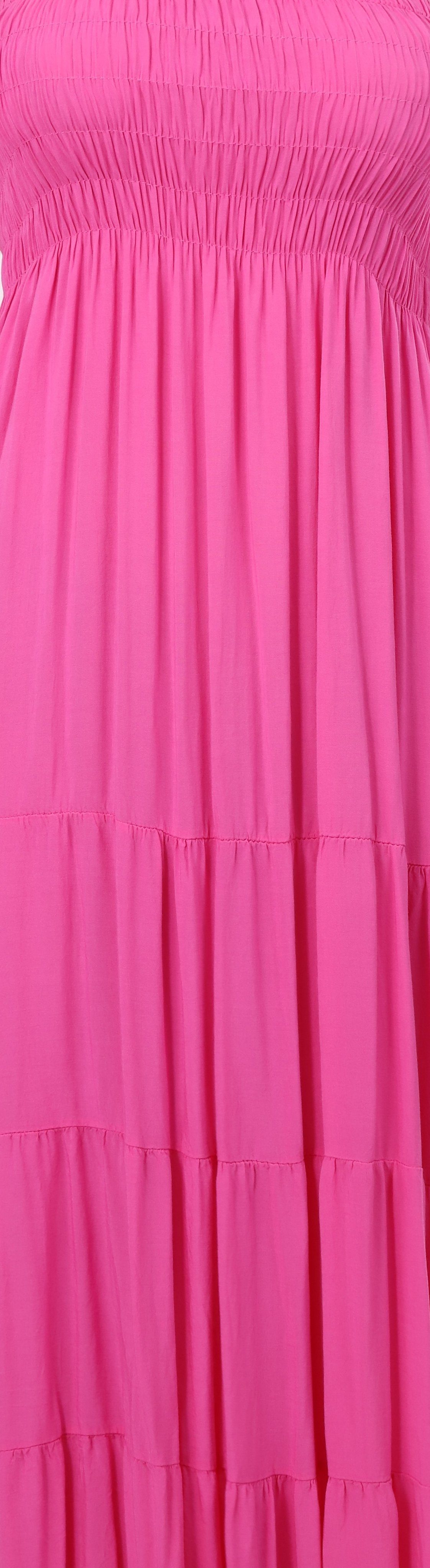 malito more than fashion Bandeaukleid Sommerkleid figurumspielendes Einheitsgröße rosa Strandkleid 4635