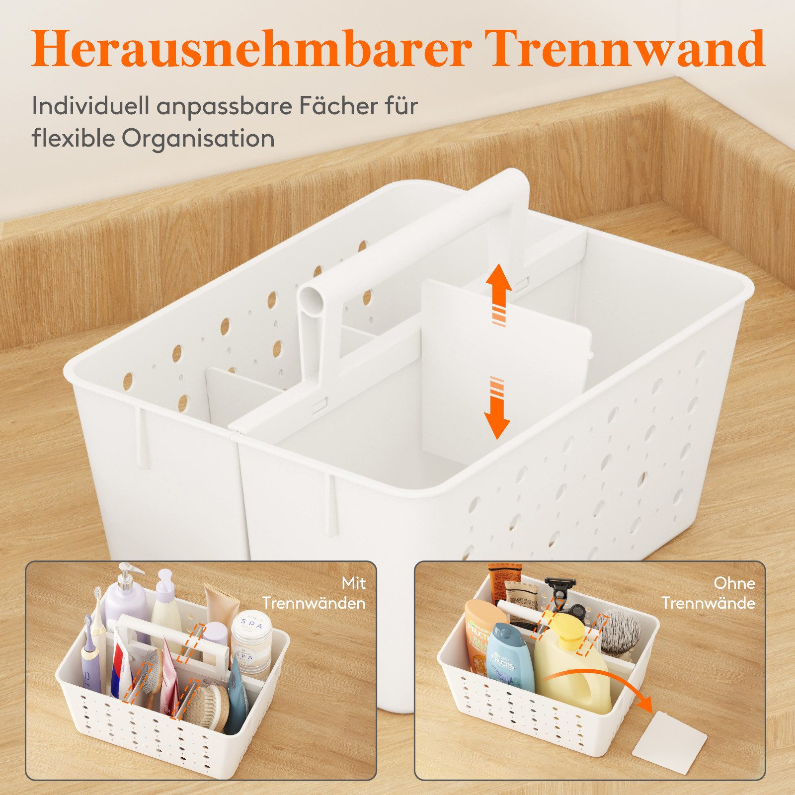 Lifewit Badorganizer Kunststoffkorb mit Griffen, tragbarer Duschkorb (1 St) günstig online kaufen