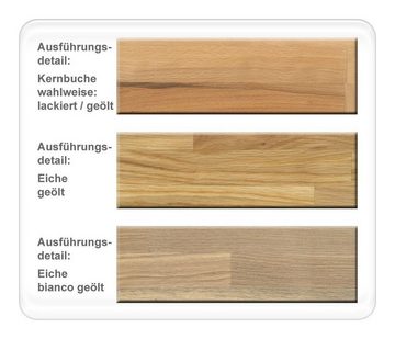 expendio Esstisch Tromsa, Esstisch Kernbuche lackiert massiv 140 x 90 cm