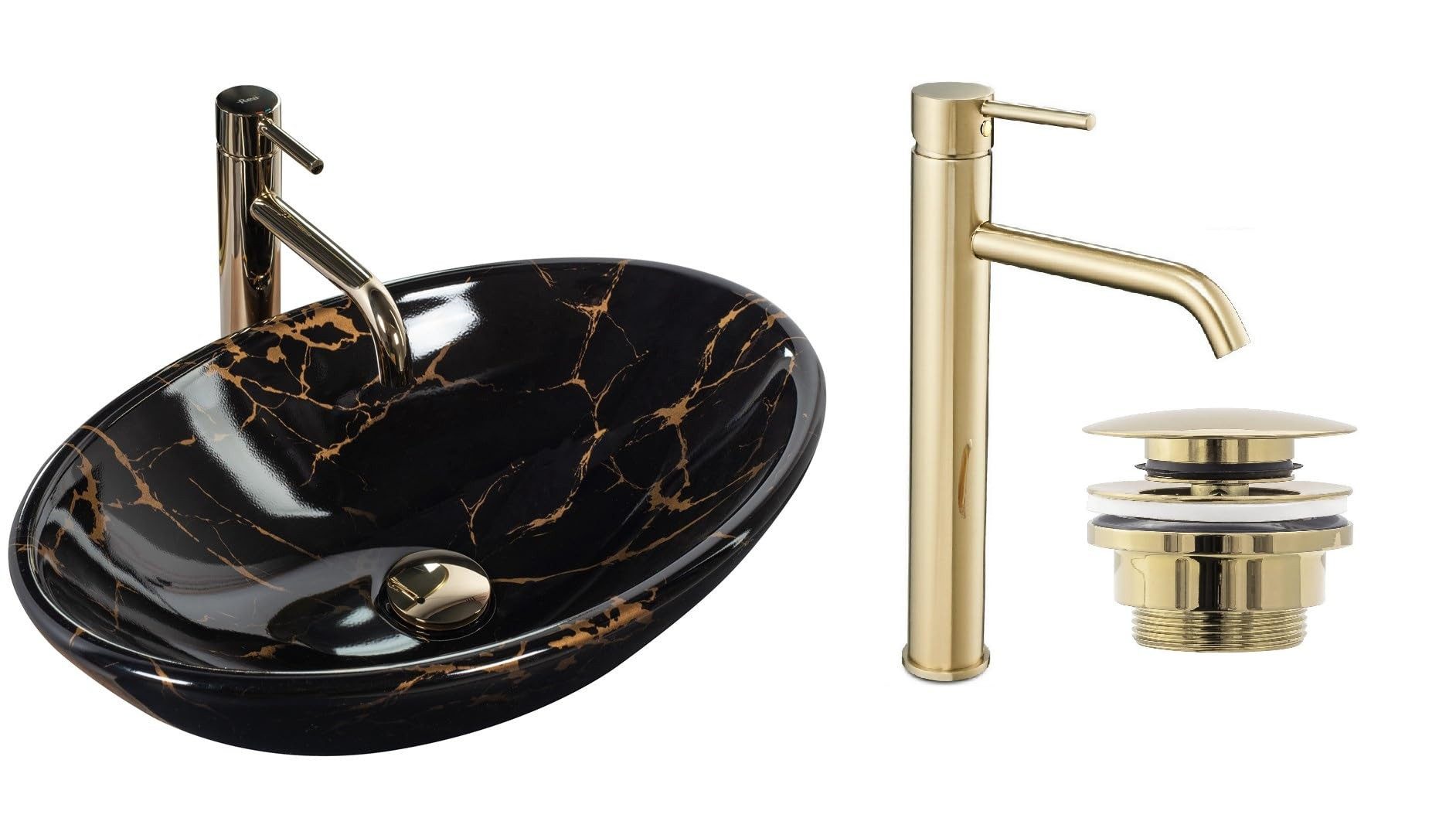 GTM Design Aufsatzwaschbecken Modern Waschbecken ohne Hahnloch Elegant, Ova günstig online kaufen