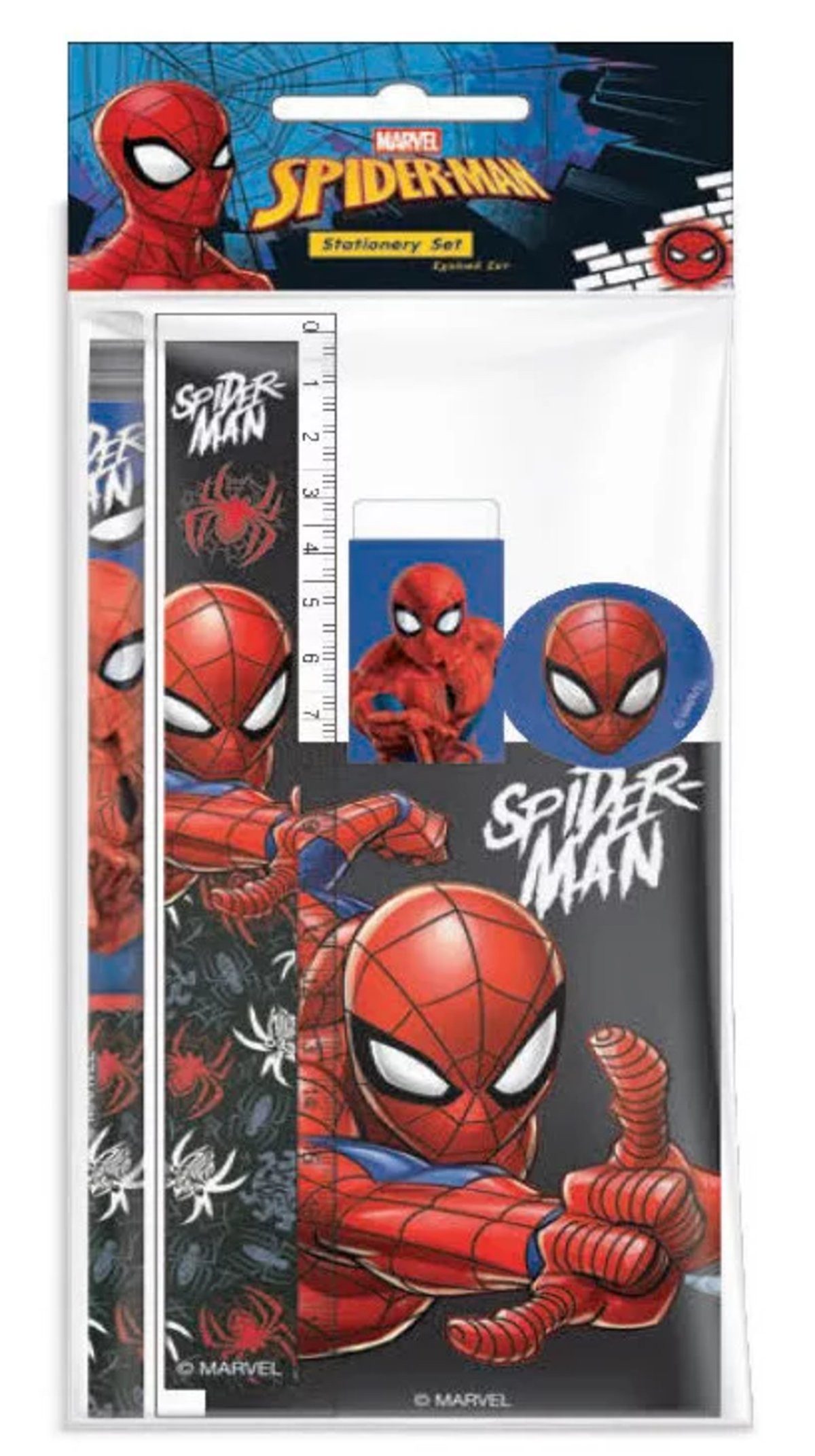 Spiderman Kreativset Spiderman Web Head 5-teiliges Schreibset