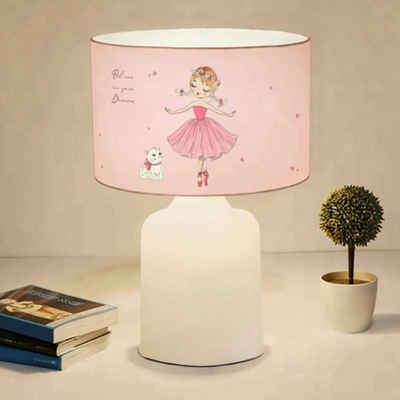 lux.pro Tischleuchte, ohne Leuchtmittel, »Macclesfield« Kinderlampe Tischlampe 1 x E27 mit Ballerina-Motiv