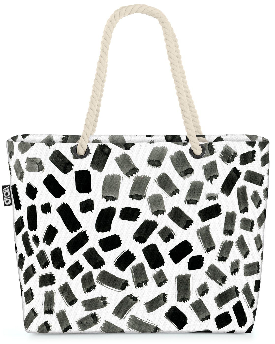 VOID Strandtasche (1-tlg), Schwarze Streifen Beach Bag Zebra Streifen gestreift Zebrastreifen Linien