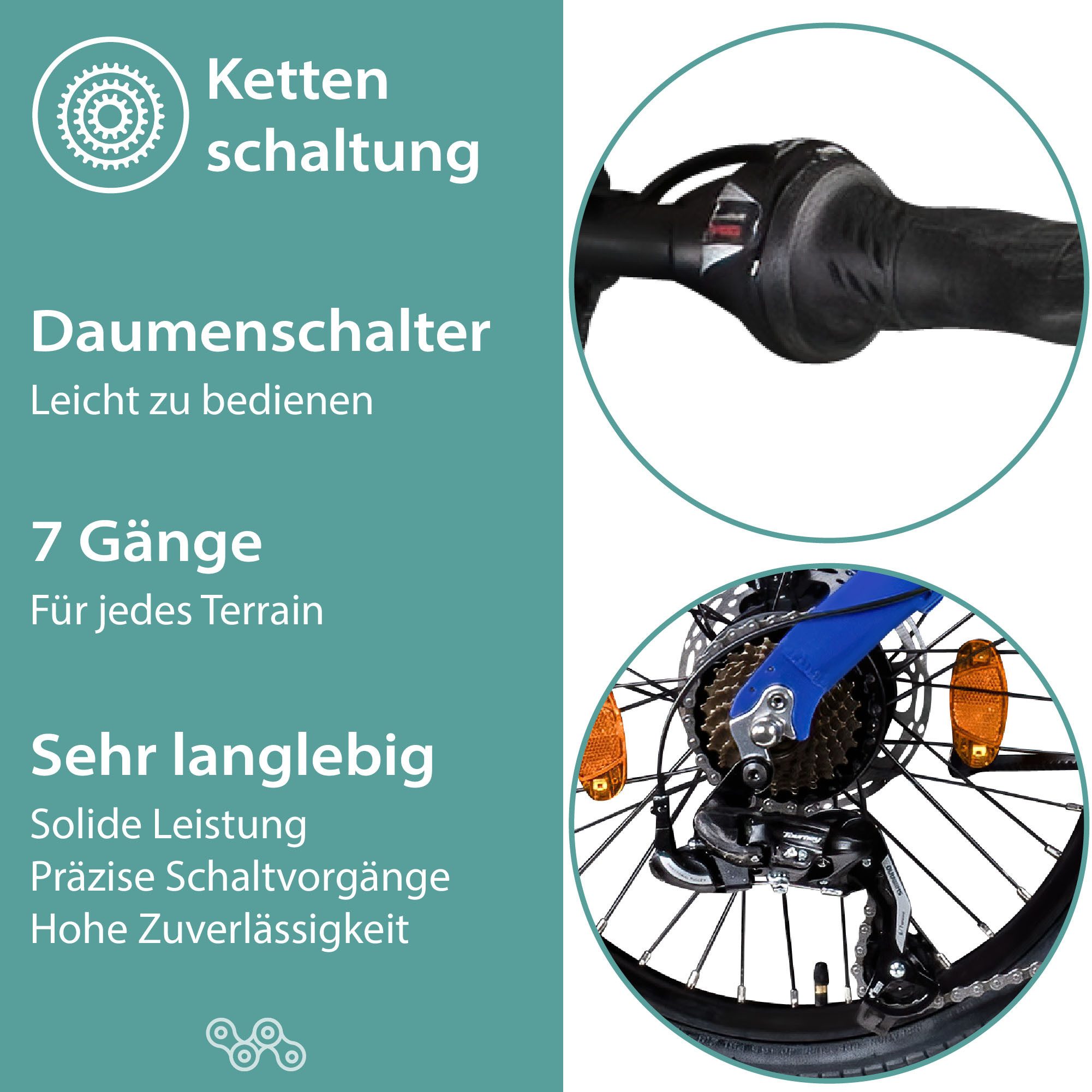 Tretwerk E-Bike Faltrad Akimbo Plus, 7 Gang Shimano Tourney Schaltwerk, Kettenschaltung, Heckmotor, 345 Wh, Pedelec, Elektrofahrrad für Damen und Herren – Bild 5 von 5