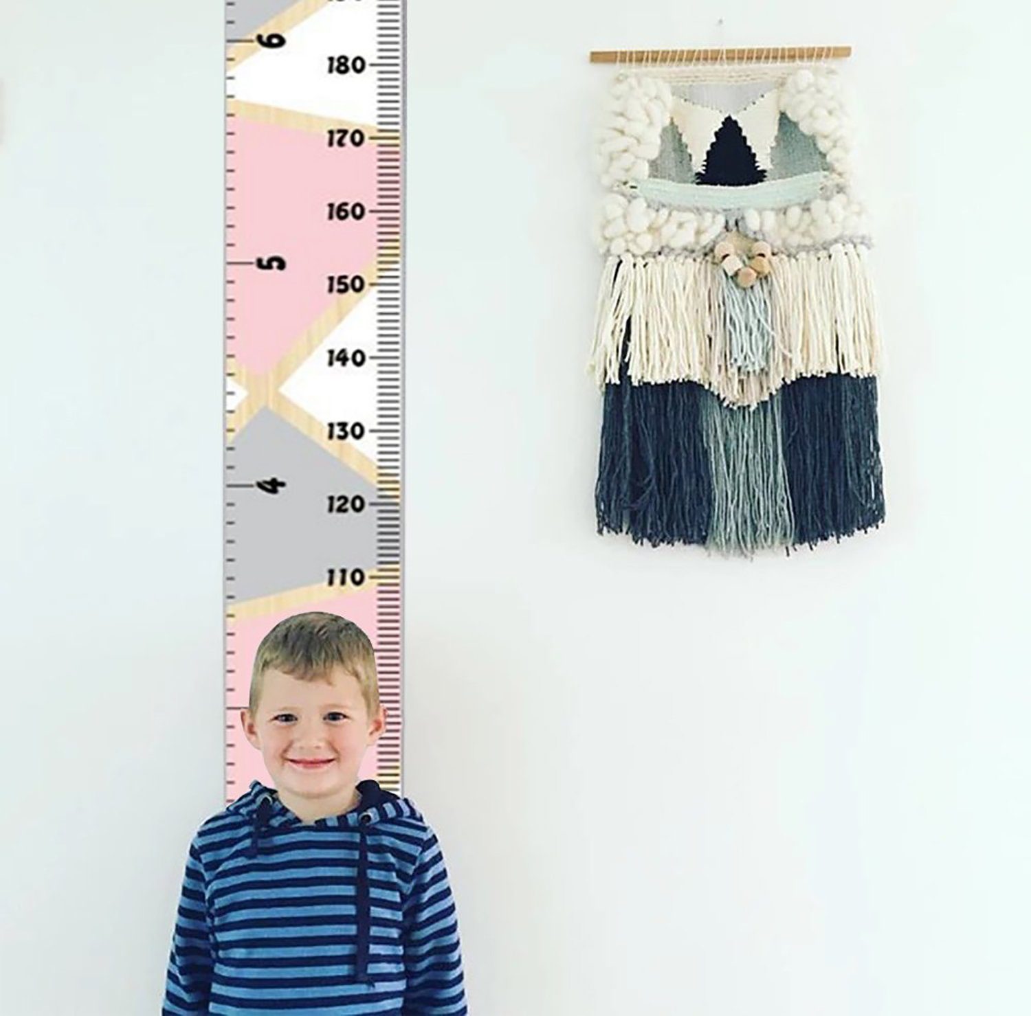 cm Wandbehang bis Wachstumskarte Skala 200 Messlatte (1-tlg), Messlatte Kinder Diagramm Höhe EBUY Canvas