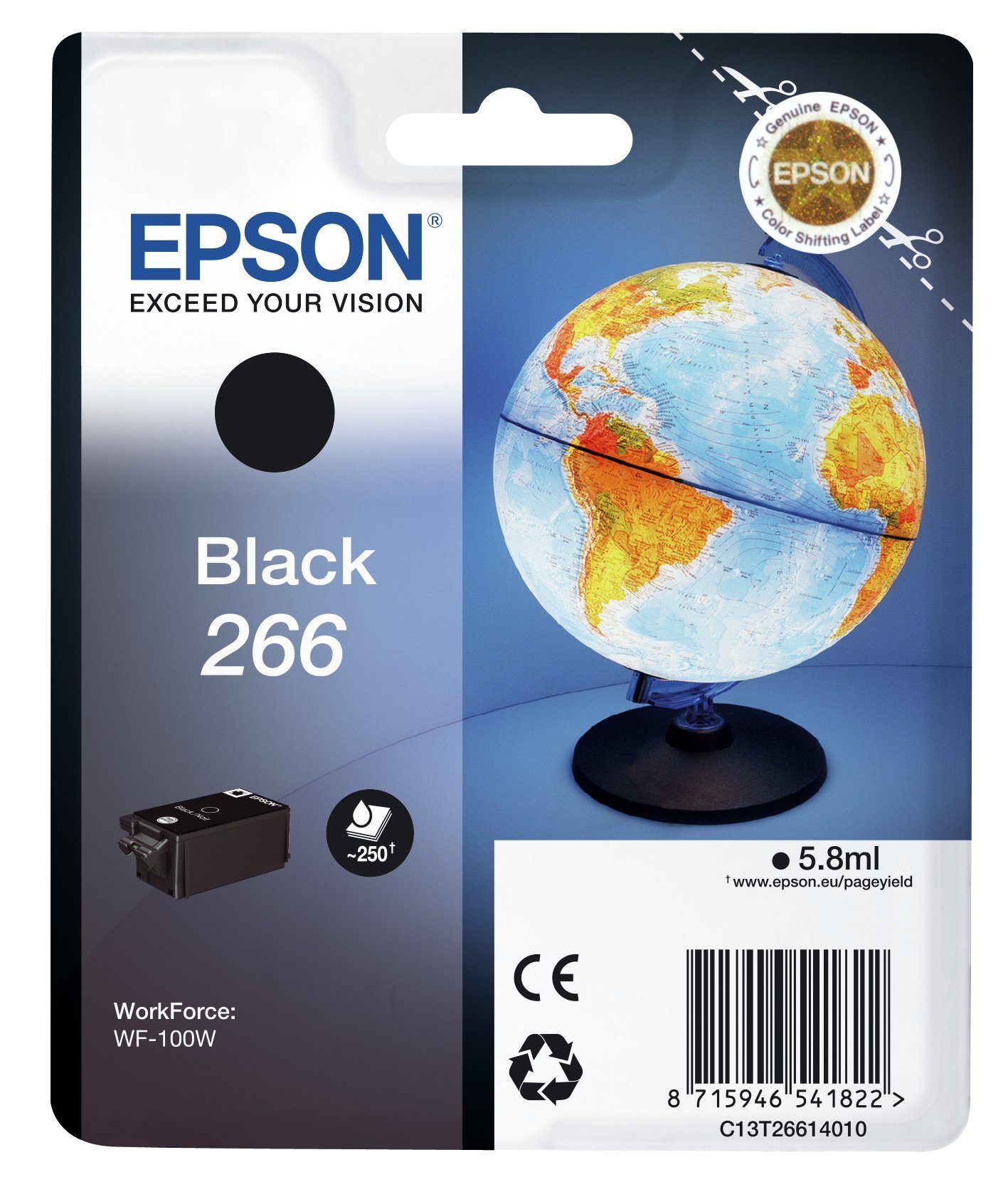 Epson Epson Globe Singlepack Black 266 ink cartridge Tintenpatrone schwarz