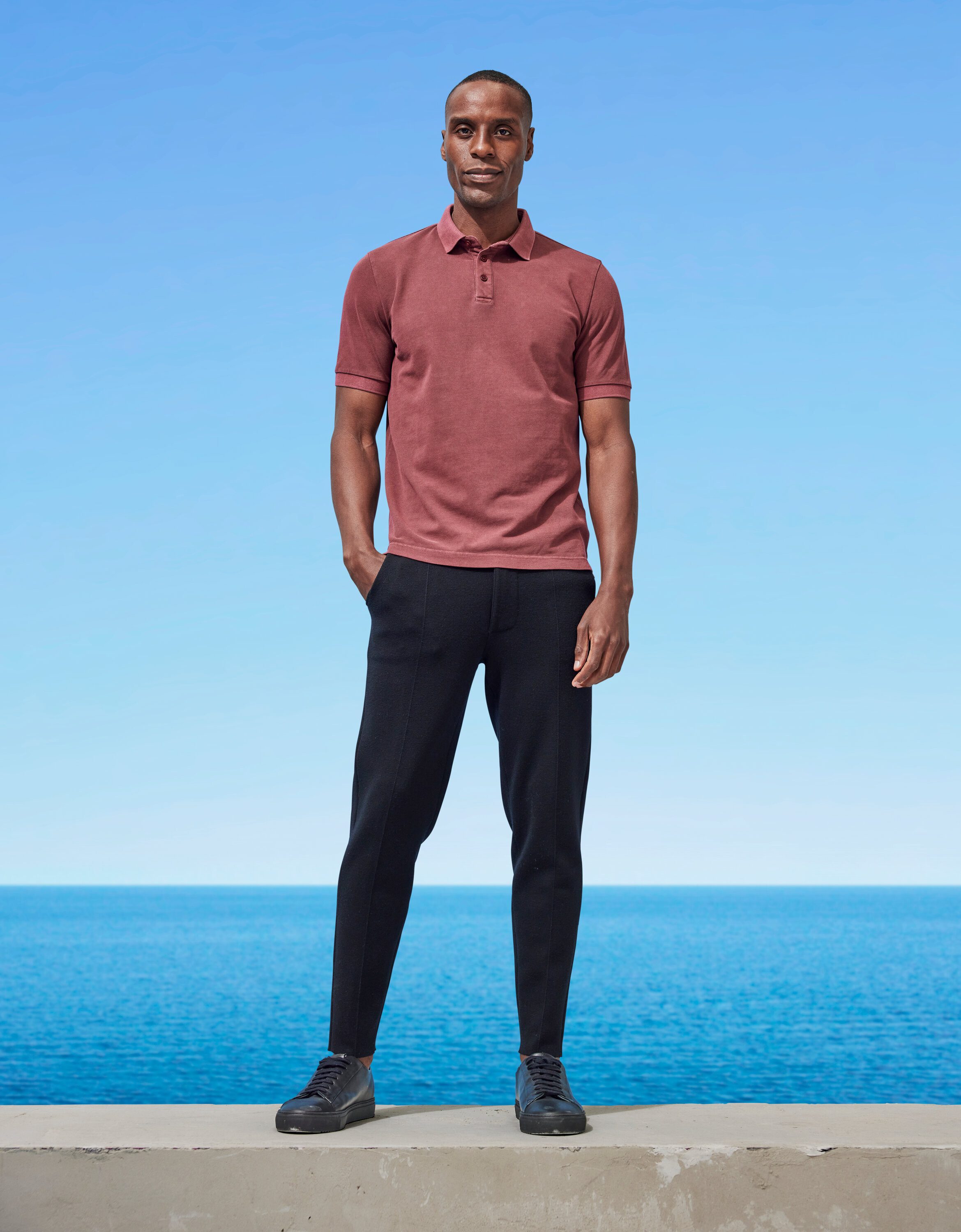 FALKE Poloshirt Polo Shirt (1-tlg., 1) aus hochwertiger Baumwolle in Garment Dye-Technik