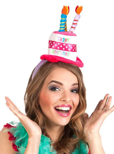 Boland Kostüm Geburtstagstorte Haarreif, Lustiger Kopfschmuck für das Geburtstagskind