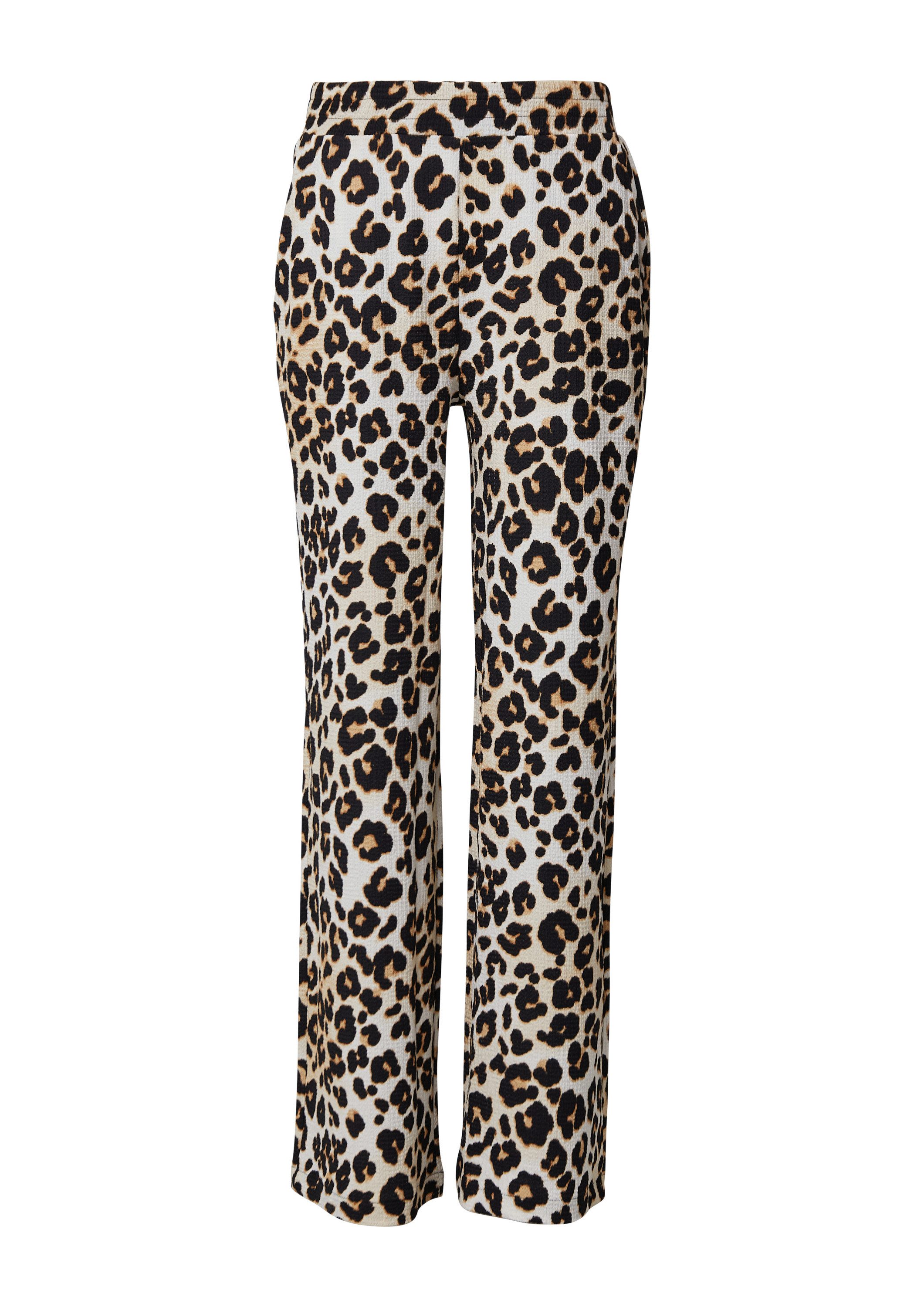 s.Oliver Chinos Hose Wide-Leg Hose mit Leo-Muster günstig online kaufen