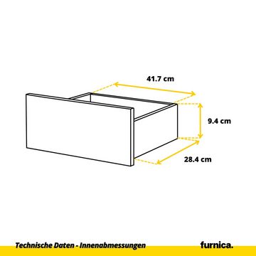 Furnica Kommode GABRIEL 6 Schubladen - Schwarz Matt H70cm B100cm T33cm