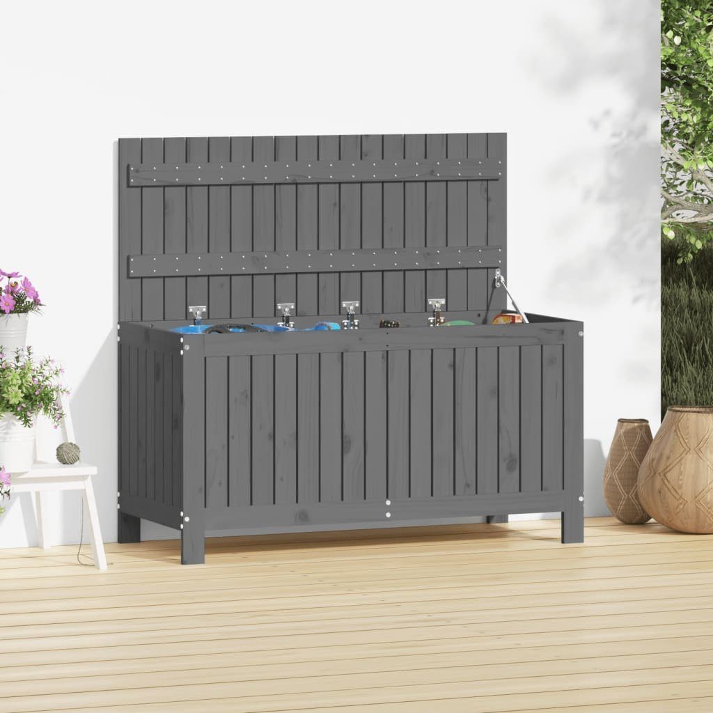 Thumbnail - furnicato Gartenbox Gartentruhe Grau 115x49x60 cm Massivholz Kiefer (1 St)